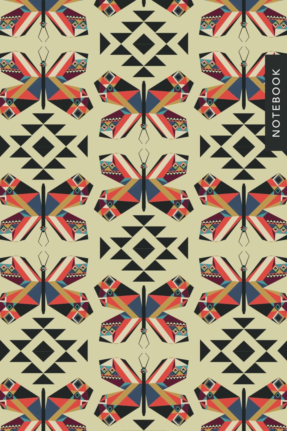 Notebook: Geometric Patterned Butterfly Journal - lined