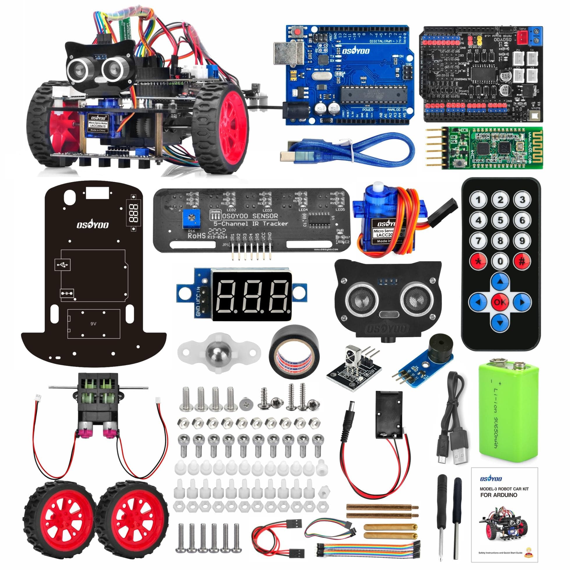 OSOYOO Smart Robot Car kit for Arduino to Learn Programming and Get Hands on Experience of Robotic Assembly for Adults and Youths