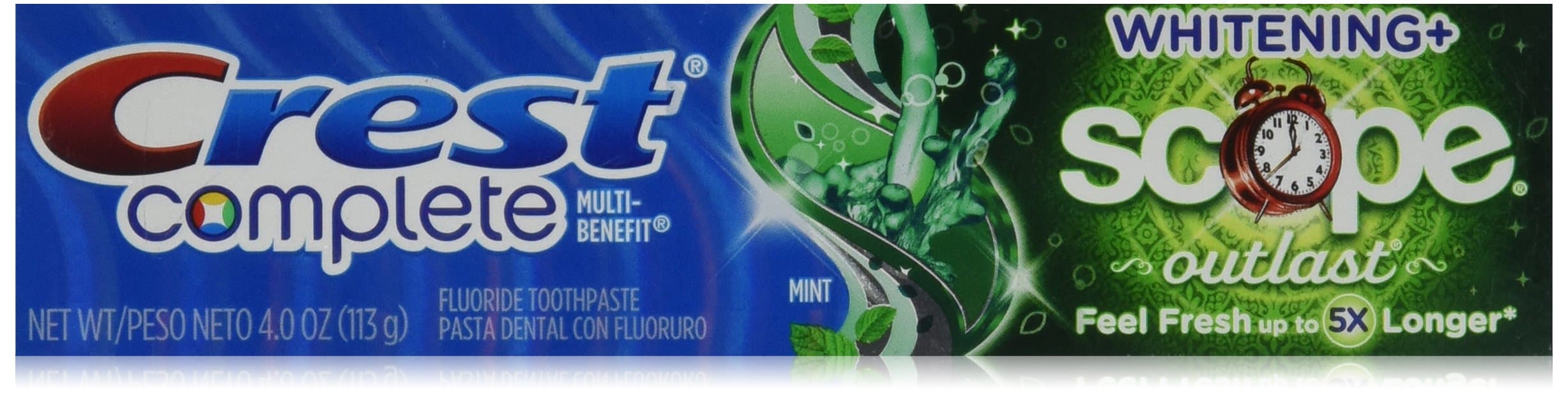 CrestPls Sc Outlst Ex Wh Z Crest Extra White Plus Scope Outlast Mint Toothpaste Pack of 4 Multi
