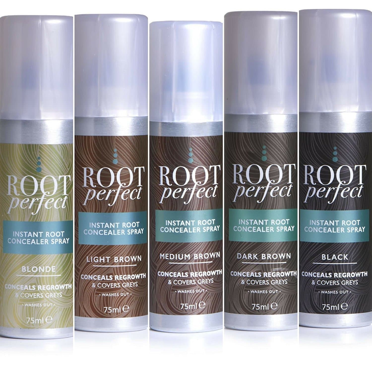Root Perfect Instant Root Concealer Spray x 2 | 5 Shades | Black Brown & Blonde (Light Brown)