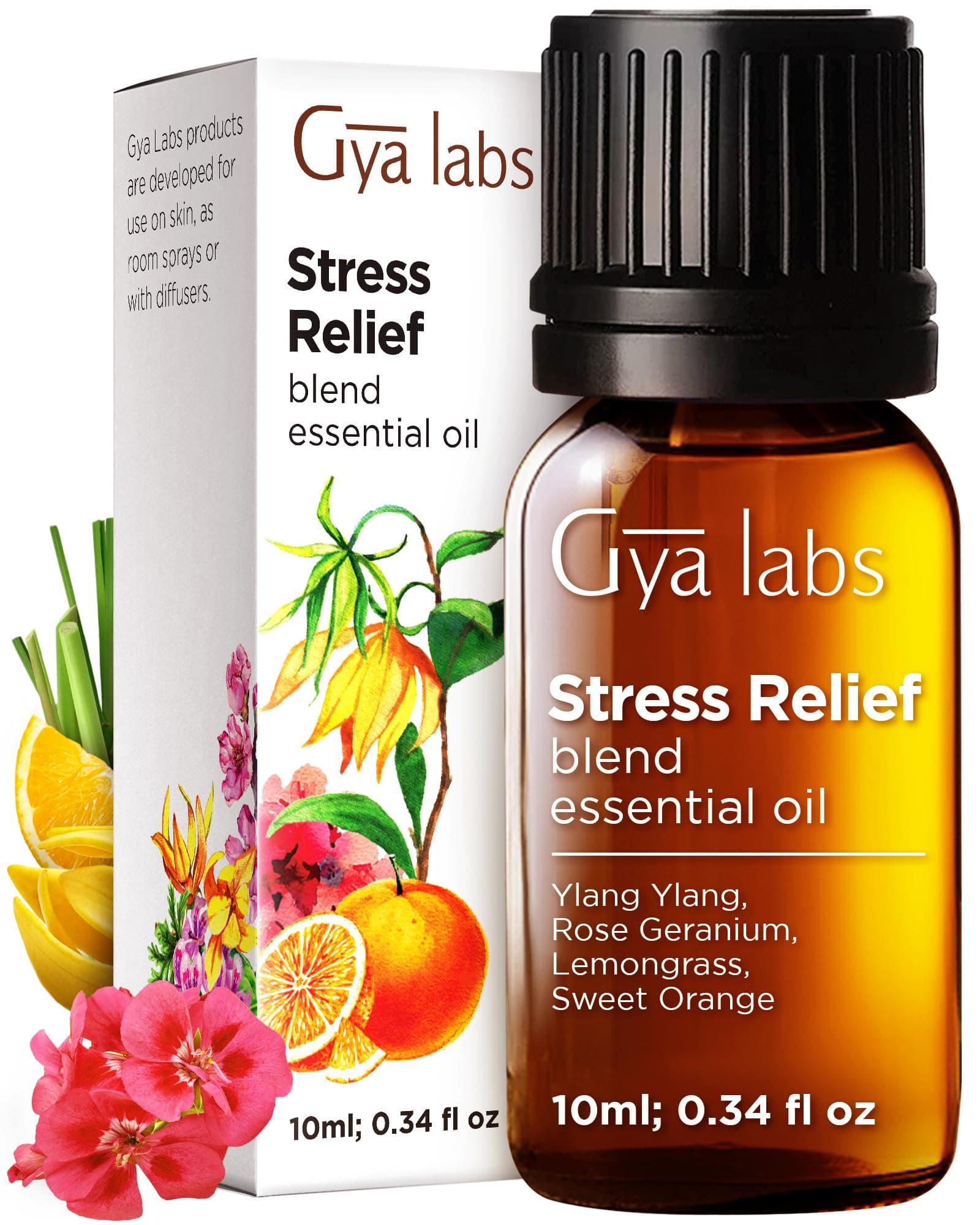 Stress Relief Essential Oils for Diffuser - 100% Pure Therapeutic Grade Stress Away Essential Oils for Aromatherapy - Natural Stress Relief Oils for Relaxing, Soothing & Headache (10ml)