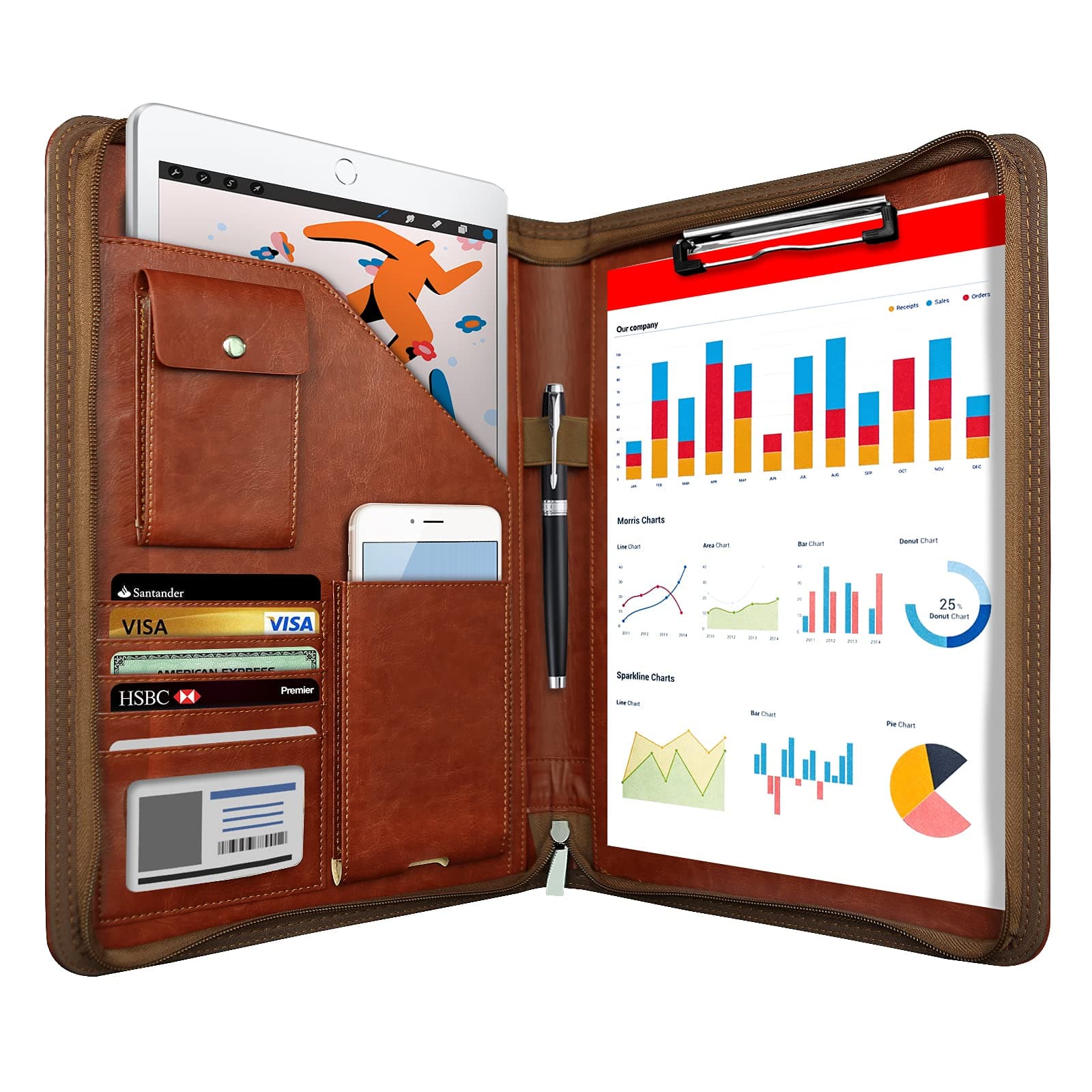 Zippered Padfolio Organizer