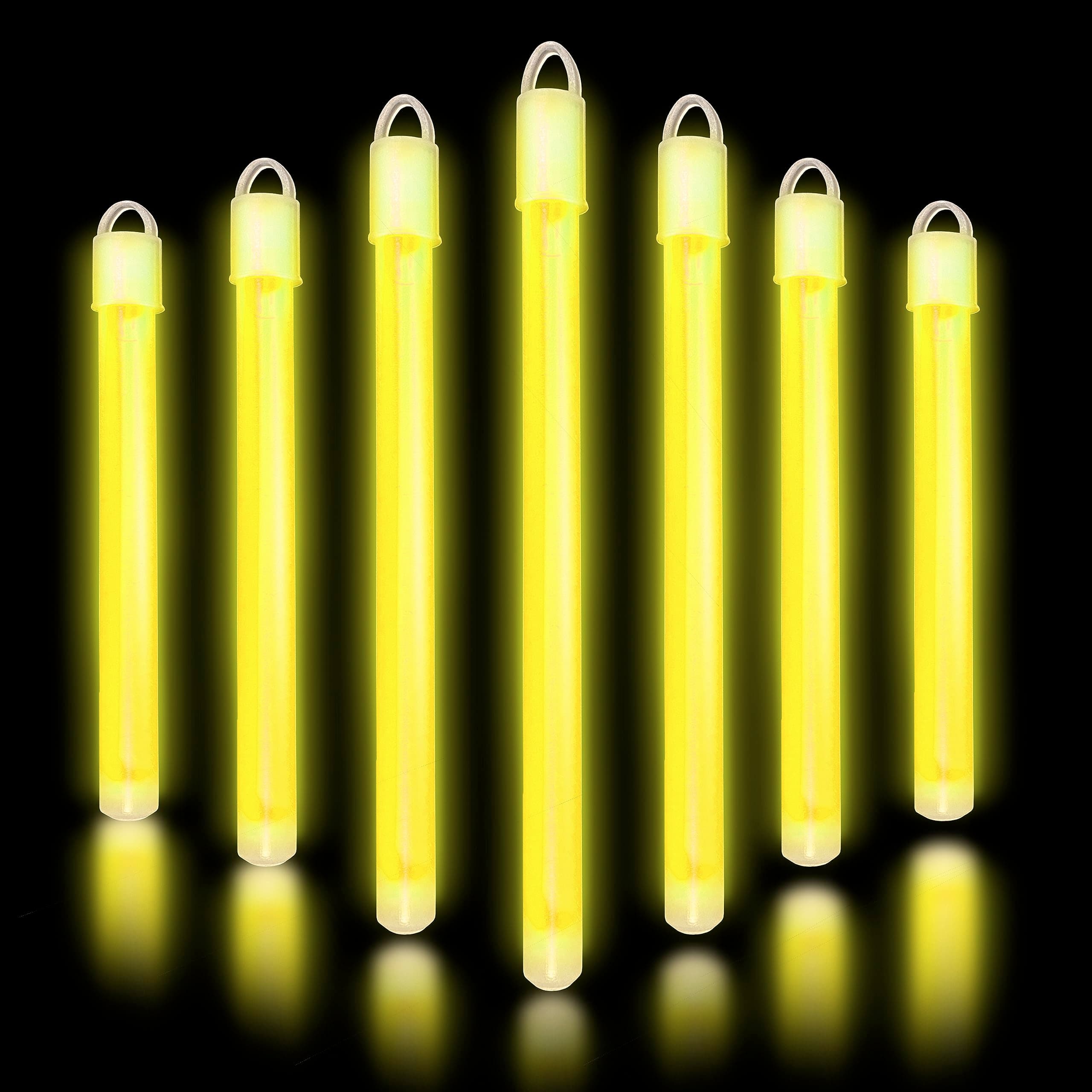 Glow Sticks Bulk - 6" Glow Wands with End Caps & Lanyards - Glow Stick Glow Party Accessories for Celebrations, Birthdays, Festival Accessories & More - Glow Fever by Party Dragon - Yellow, 100ct