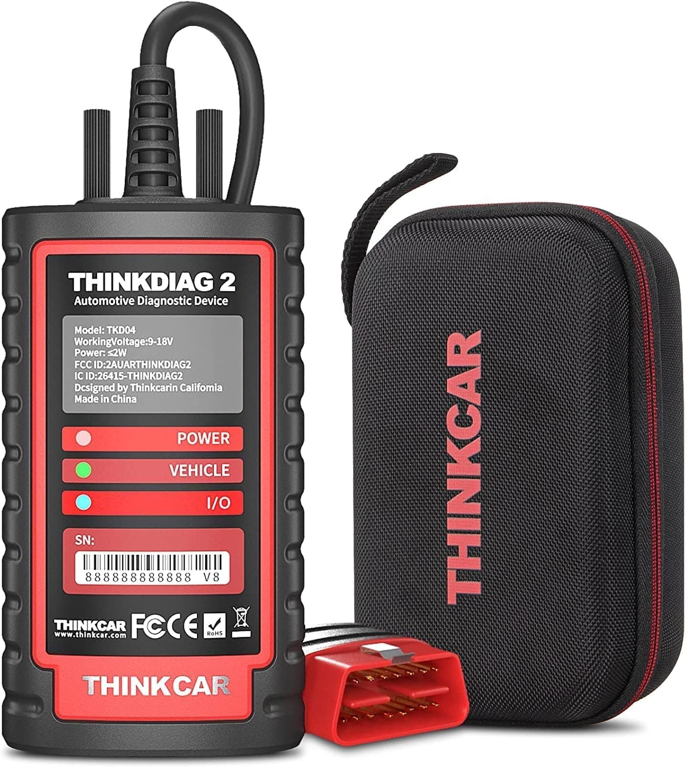 ThinkDiag 2 Bluetooth OBD2 Diagnostic Scanner for All Vehicles with 15 Reset Functions for All System Diagnostic Support OBDII / EOBD / CAN-FD Protocol 1 Year all Software Free