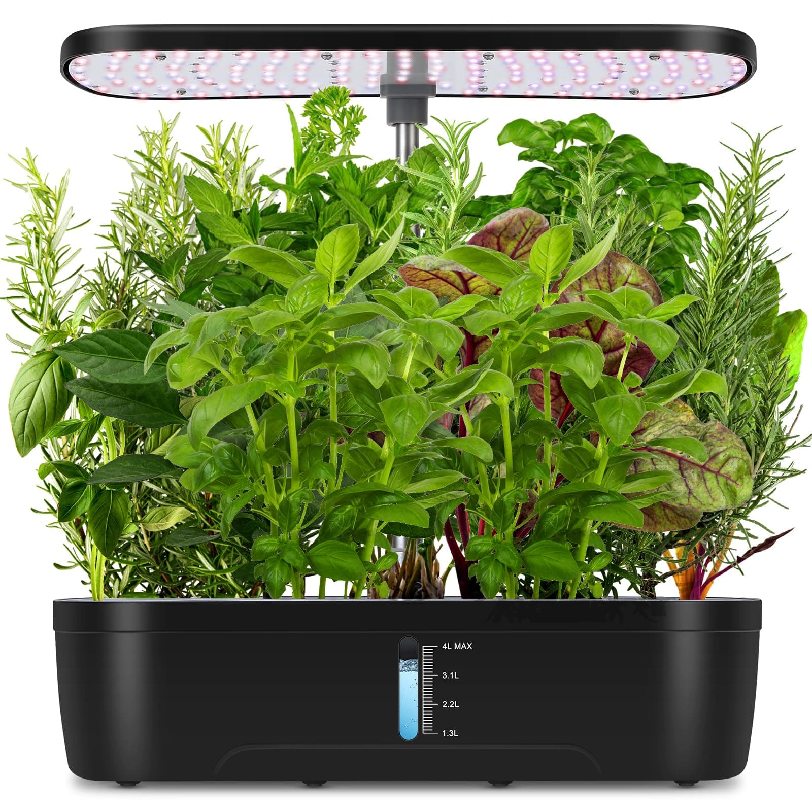 LYtech 12 Pods Hydroponics Growing System, 16.9" Hydroponic Growing Kits & Systems Herb Garden with 159 LED, Smart Garden Grow Lights System Automatic Timer 4L Water Tank for Home & Kitchen Gardening