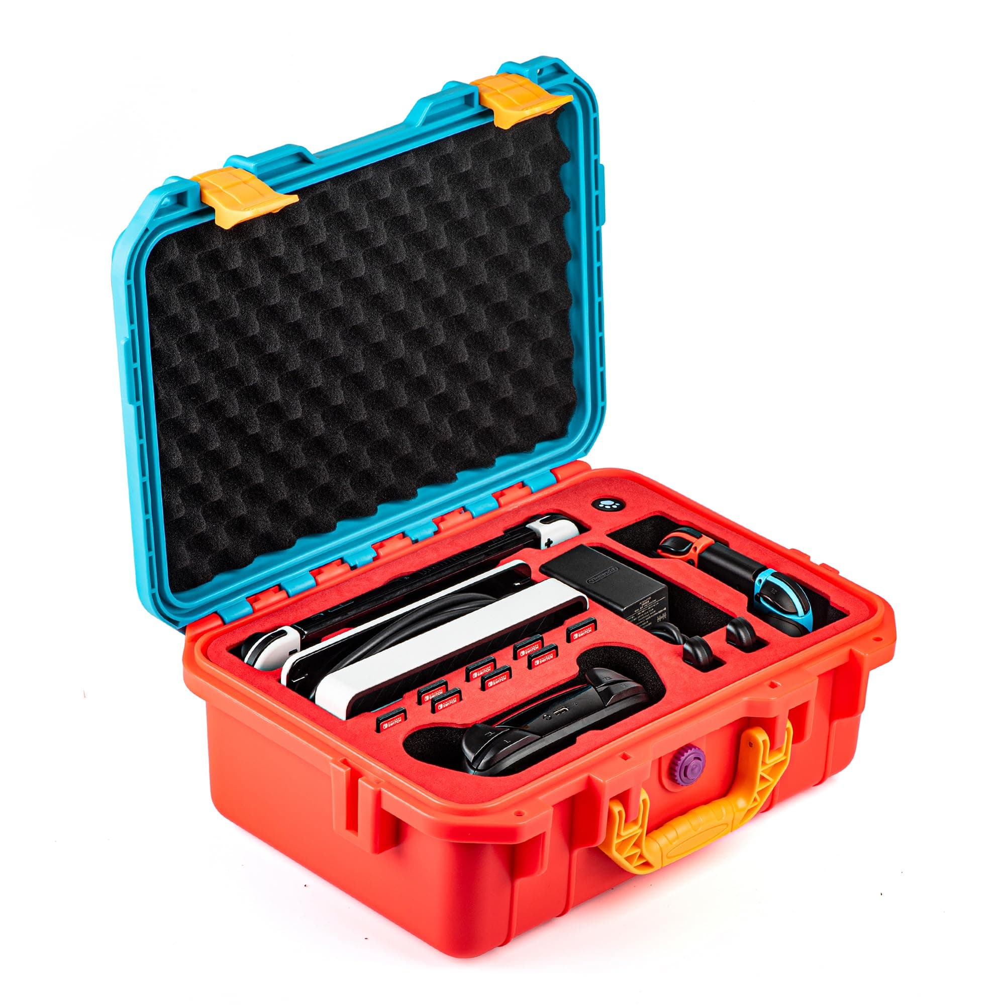 DEVASO Case Compatible with Nintendo Switch/Switch OLED, Luxury Hard Carry Case Waterproof Protective Portable Switch Protective Case for Nintendo Switch Consoles and Other Accessories