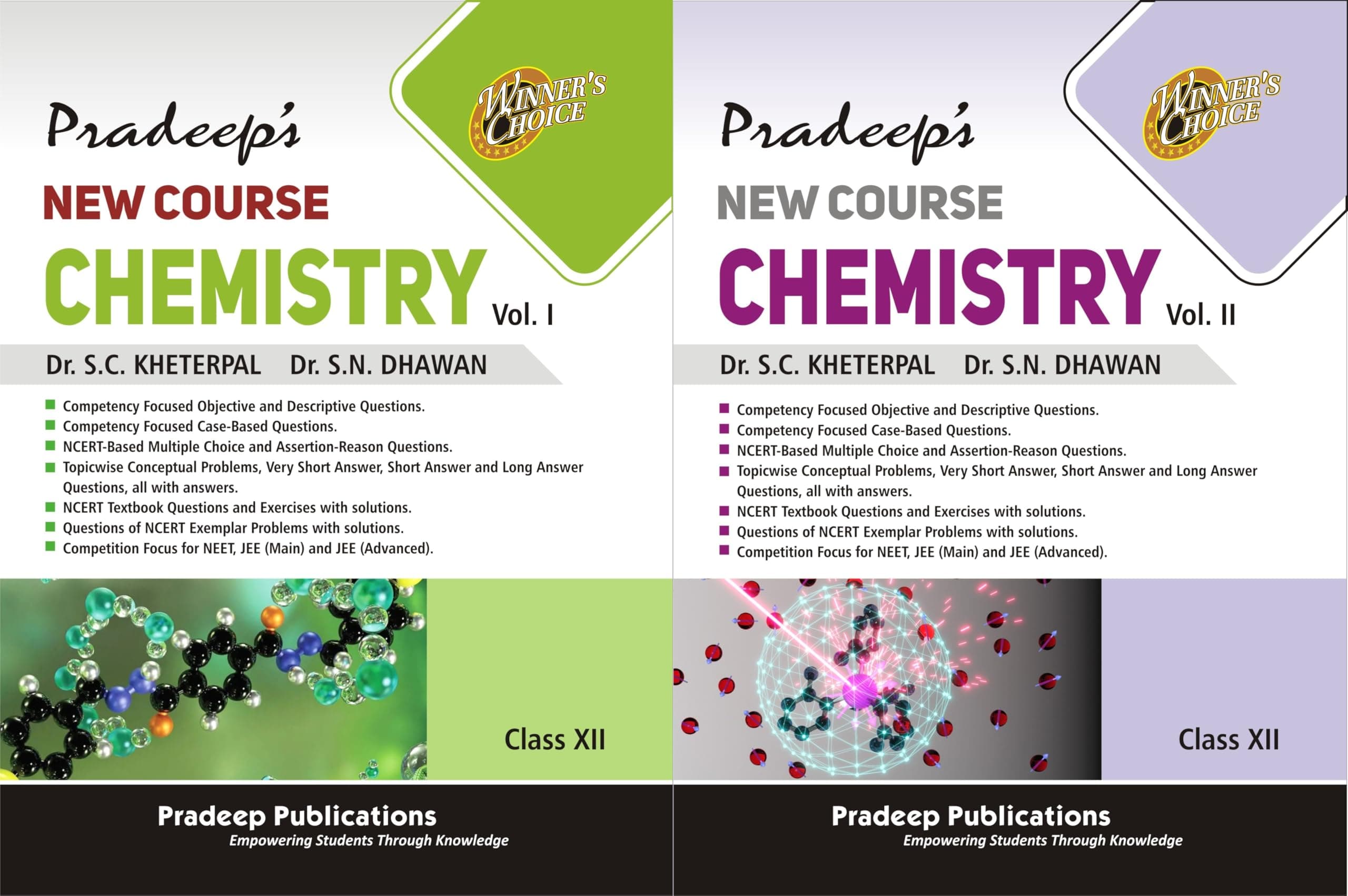 Pradeep's New Course Chemistry for Class 12 (Vol. 1 & 2) Examination 2025-26