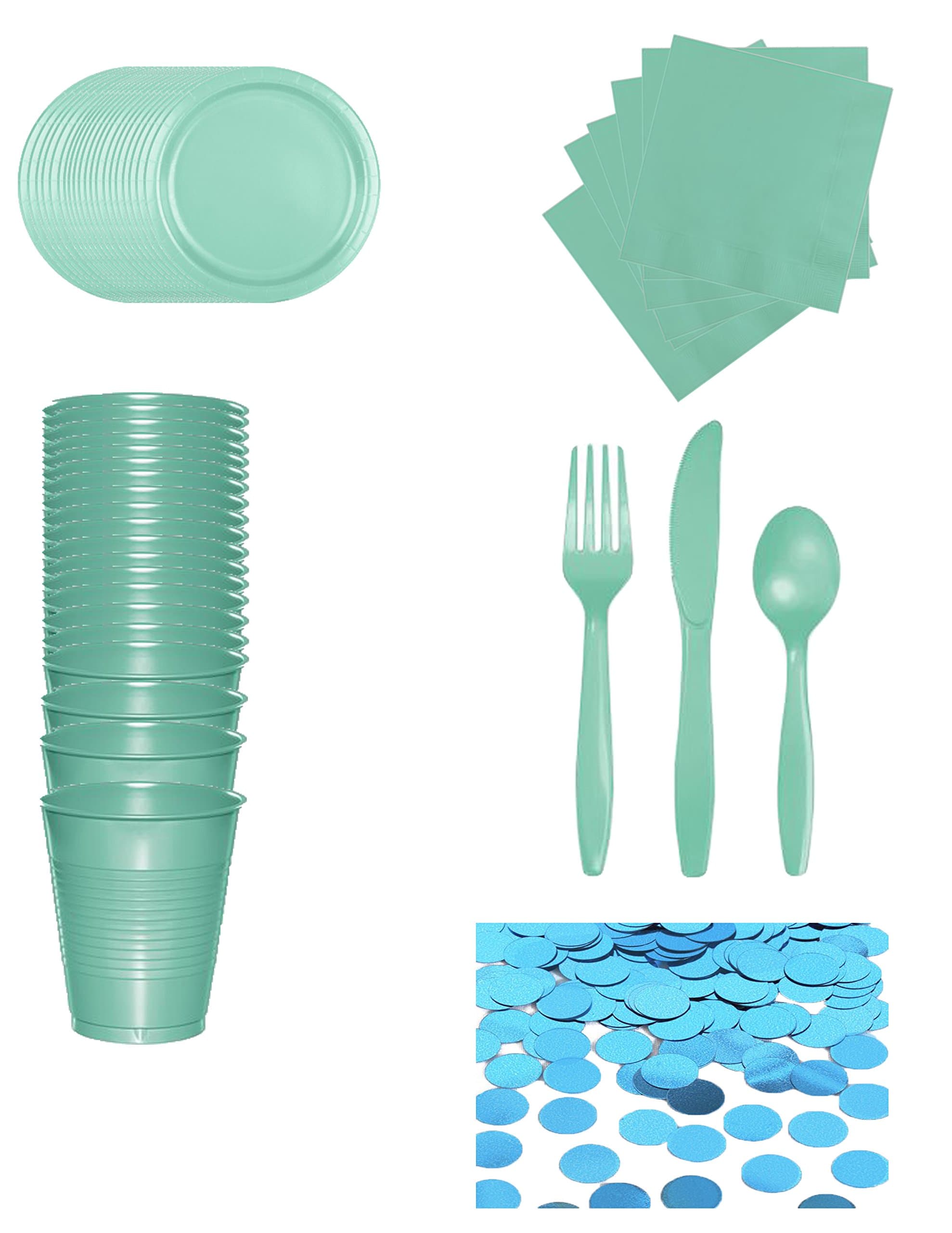 Festive Party Supply Pack (Mint w/Round Confetti)