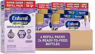 EnfamilNeuroPro Gentlease Baby Formula, Brain Building DHA,Reduce Fussiness, Crying, Gas & Spit-up, Infant Formula Powder, 35.2 Oz (Pack of 4) + 8 Fl Oz, 24 Bottles