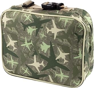 Bentology Lunch Box for Boys -Kids Insulated, Durable Lunchbox Tote Bag Fits Bento Boxes, Containers, Jars & Bottles, Reusable Back to School Lunch Sleeve Keeps Food Hotter or Colder Longer- Airplane