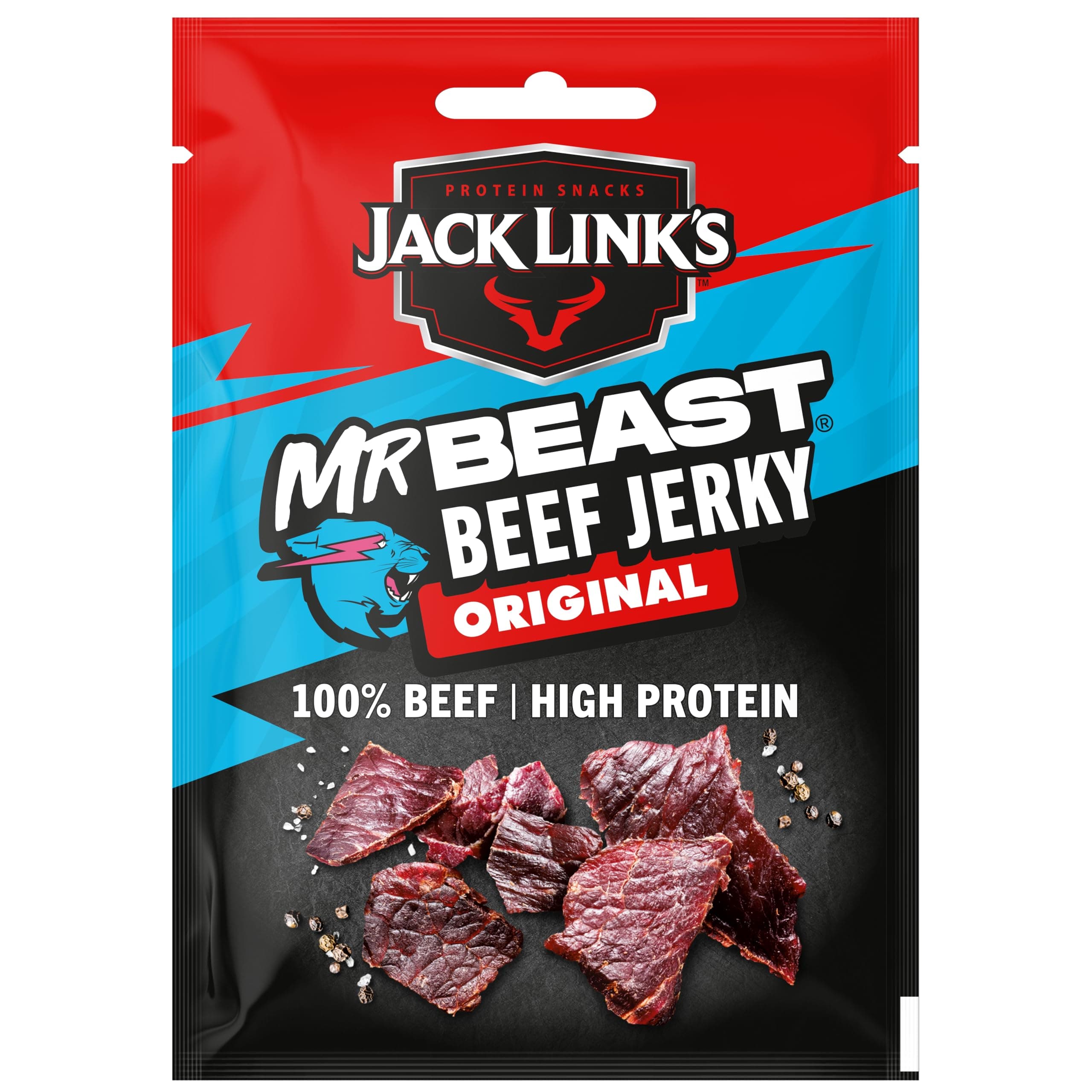 Jack Link's Jack Linkâ€™S Beef Jerky Original â€“ High Protein Meat Snack â€“ Dried Halal Beef- 1X40Gr