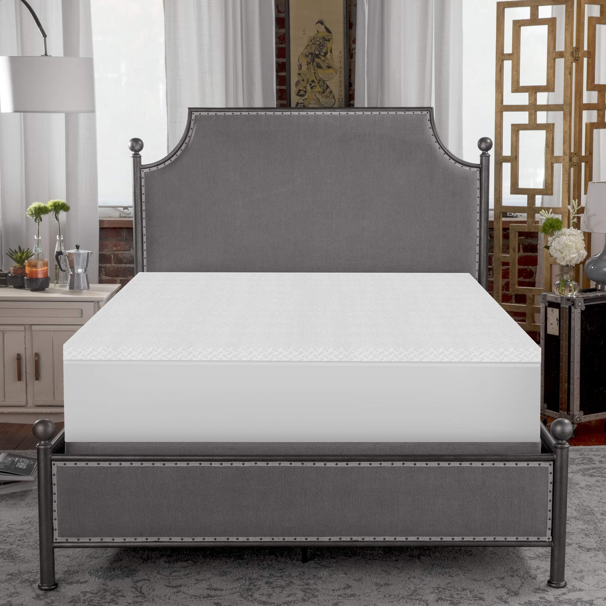 SensorPEDIC 1.5-Inch Coolest Comfort Memory Foam Bed Topper, Full, White