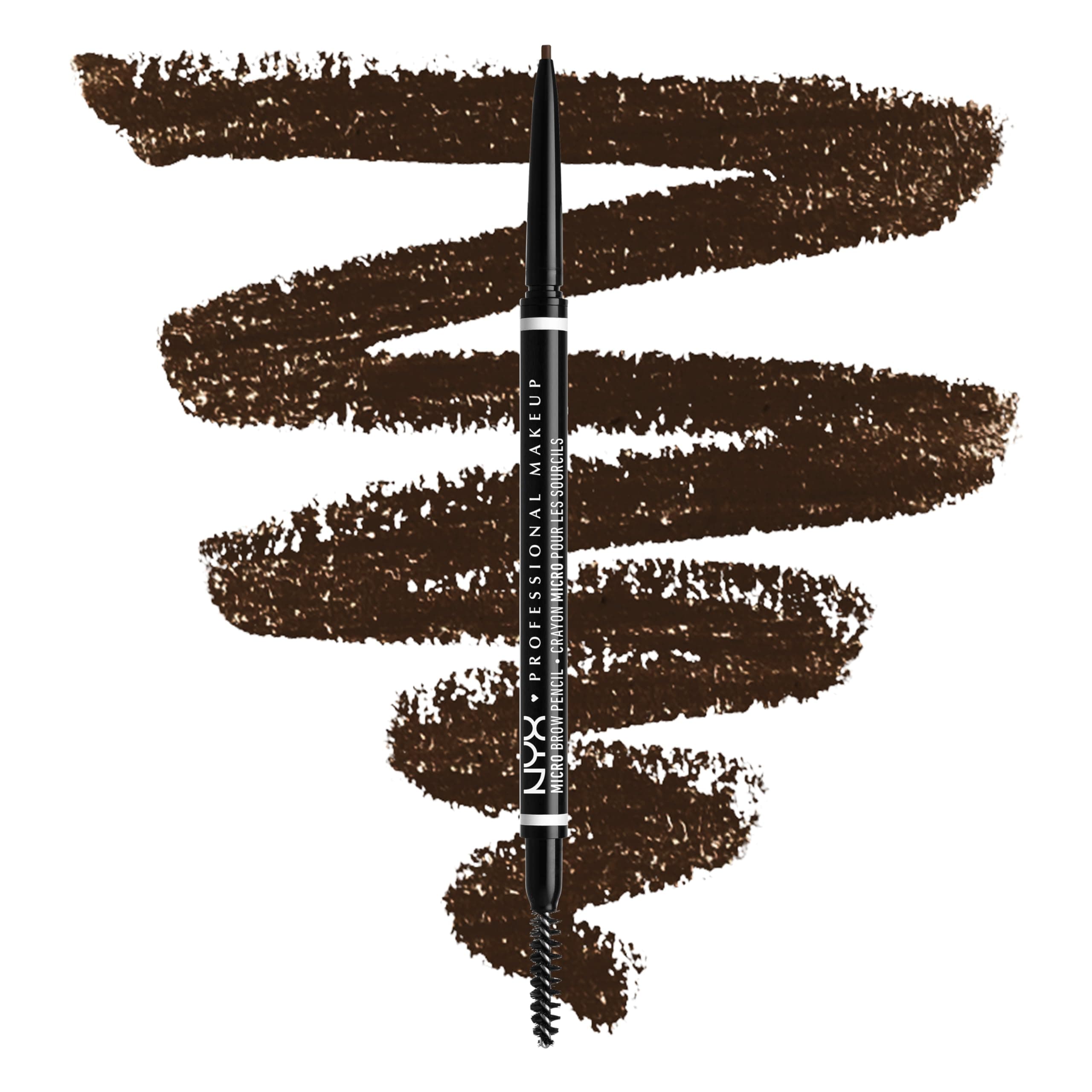 NYX Professional Makeup Micro Brow Pencil, Ultra-Fine, Dual-Ended, Precise Eyebrow Pencil with Retractable Tip and Spoolie Brush, Shade: Espresso (07)