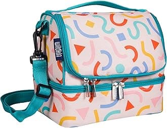Wildkin Two Compartment Insulated Lunch Bag for Kids – School & Travel Ready - Confetti Peach