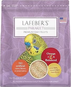 Premium Daily Diet Pellets Pet Bird Food, Made with Non-GMO and Human-Grade Ingredients, for Parakeets (Budgies), 5 lb