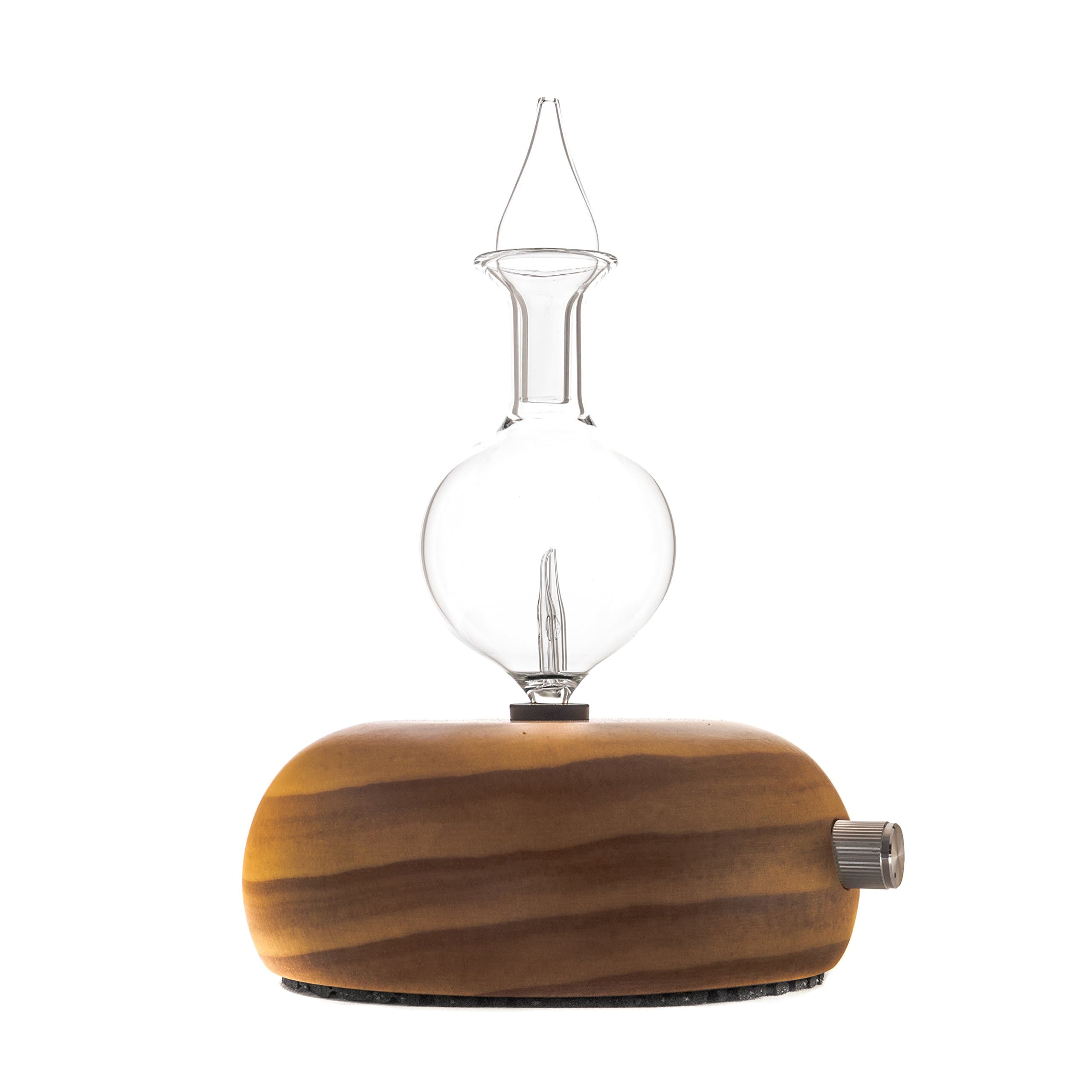 Fresh Aromas Nebulizing Aromatherapy Glass Diffuser, Pebble Medium Stem, Beech Wood