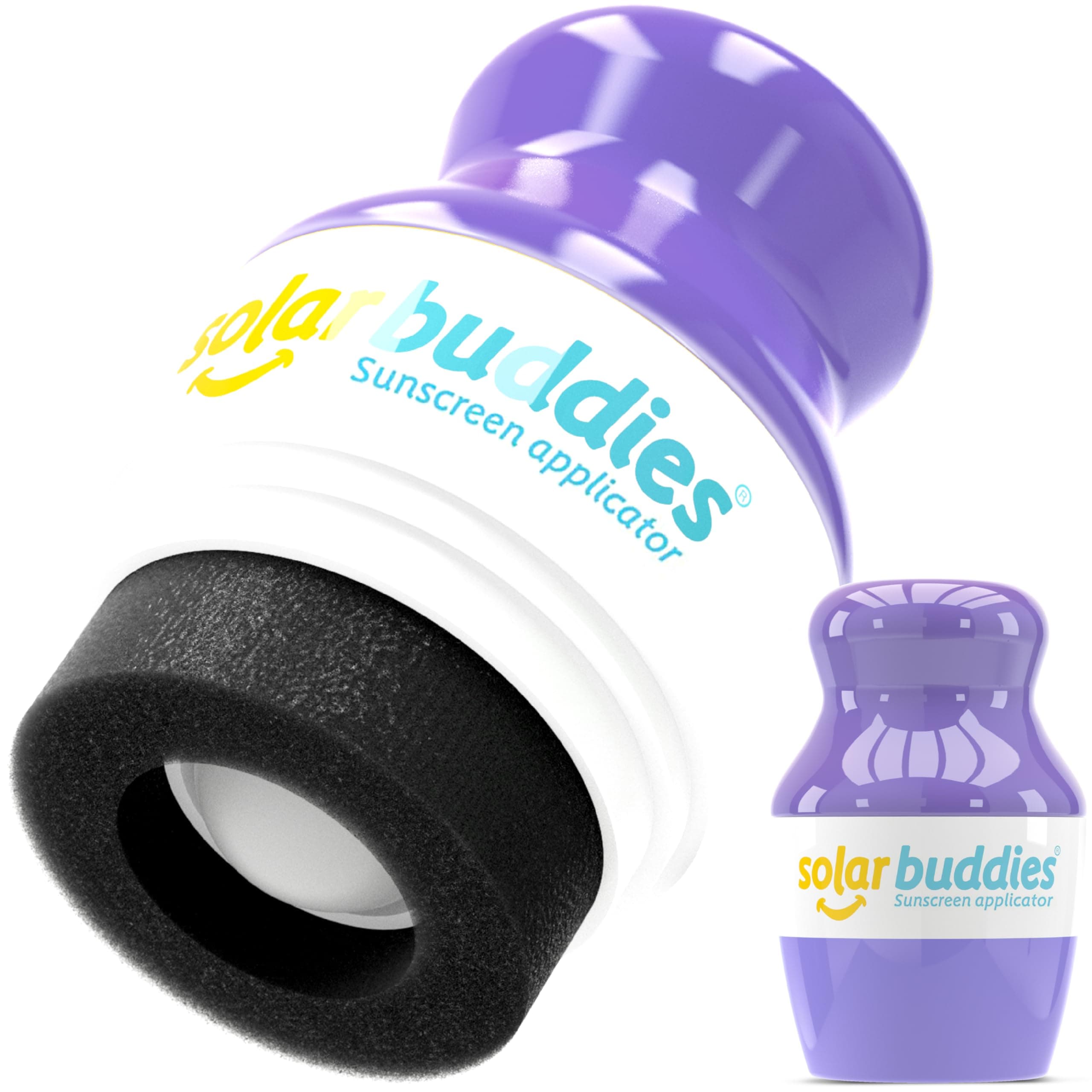 Solar Buddies Single Refillable Roll On Sponge Applicator For Kids, Adults, Families, Travel Size Holds 100ml Travel Friendly for Sunscreen, Suncream and Lotions (Purple)