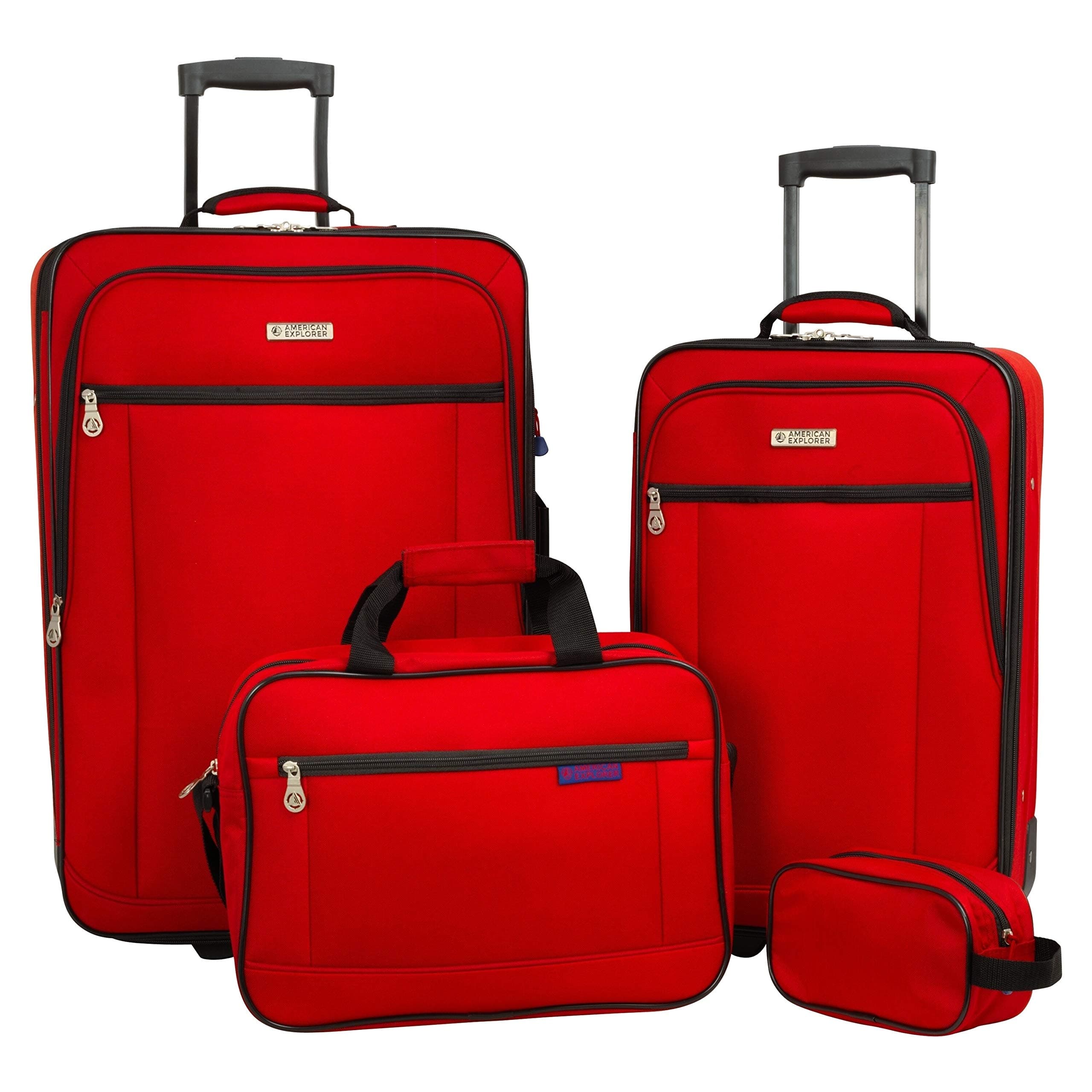 Skyway Hudson Softside Luggage Set, True Red, 4-Piece