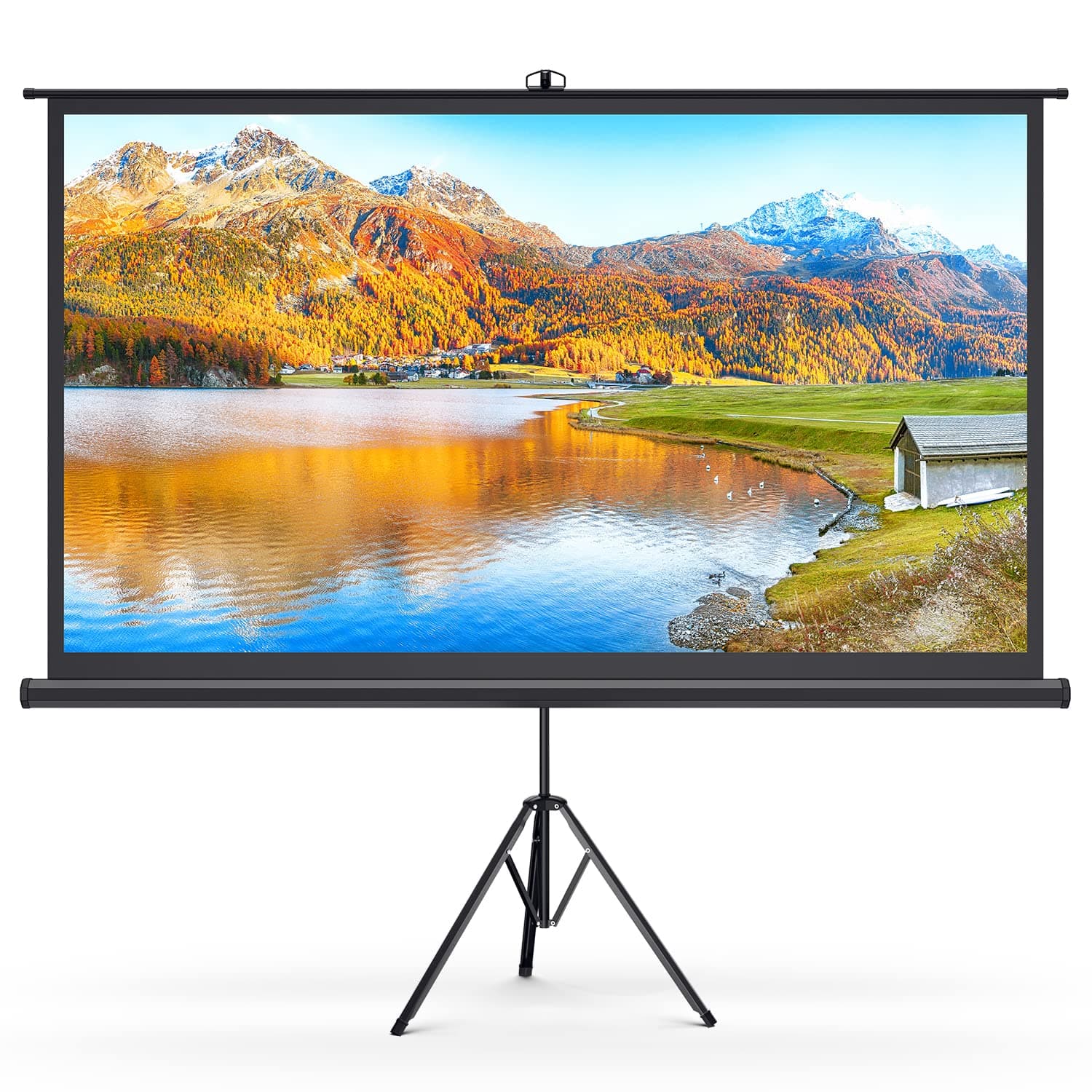 Projector Screen and Stand, 16:9 4K HD Projector Screen Outdoor 105 inch Portable Projector Screen with Stand, Easy Setup, Wrinkle-Free, Outdoor Projector Screen for Backyard, Camping, Living Room