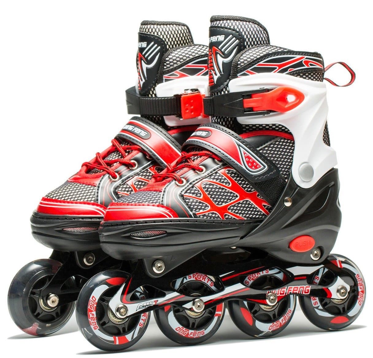 Coolkuskates Adjustable Inline Skates with Illuminating Wheels for Recreation (S(12-1))