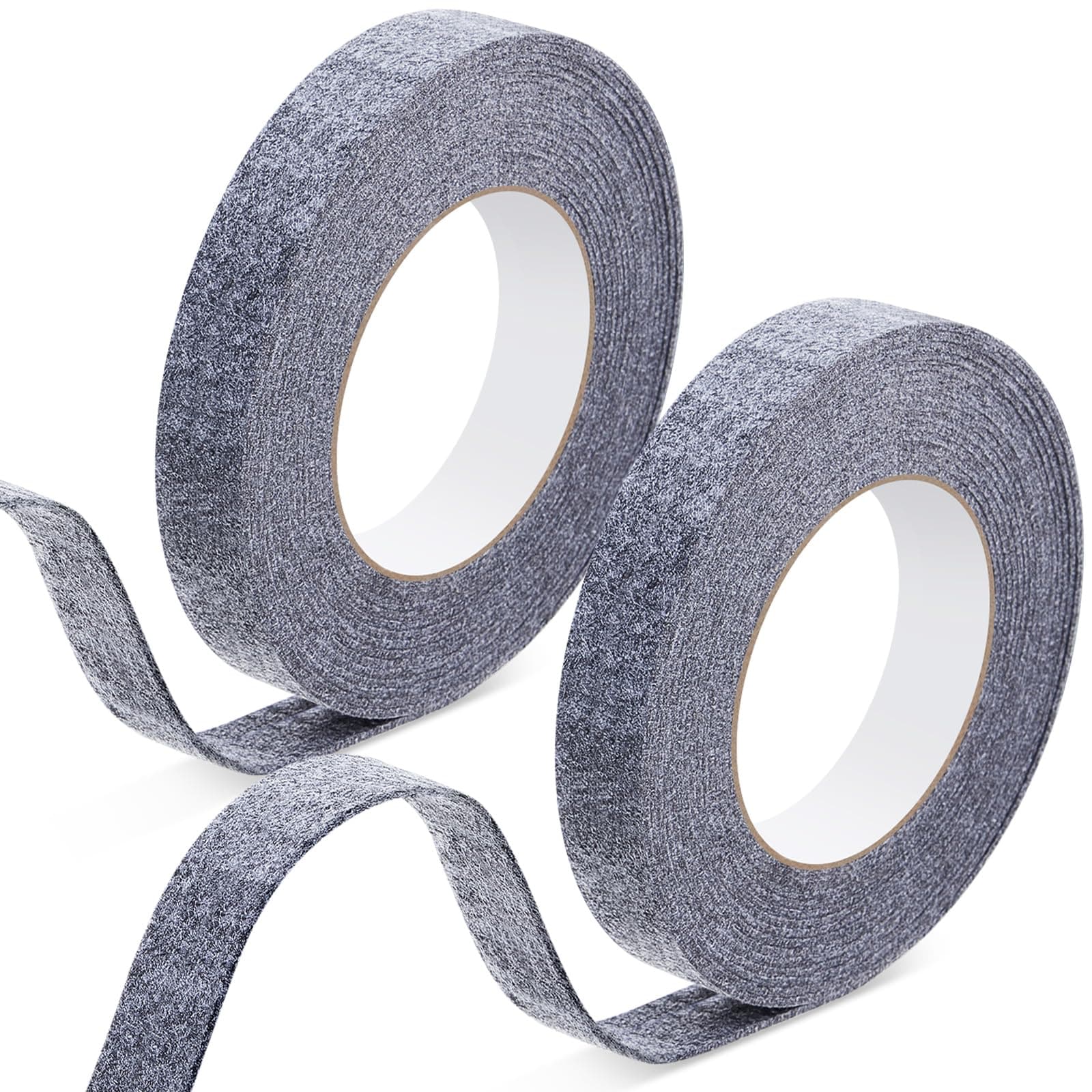 Buryeah 2 Rolls 5/8 Inch x 17 ft Multipurpose Felt Weatherstrip Seal Felt Strips for Windows Doors Cabinet Insulation, No Adhesive Backing, Gray