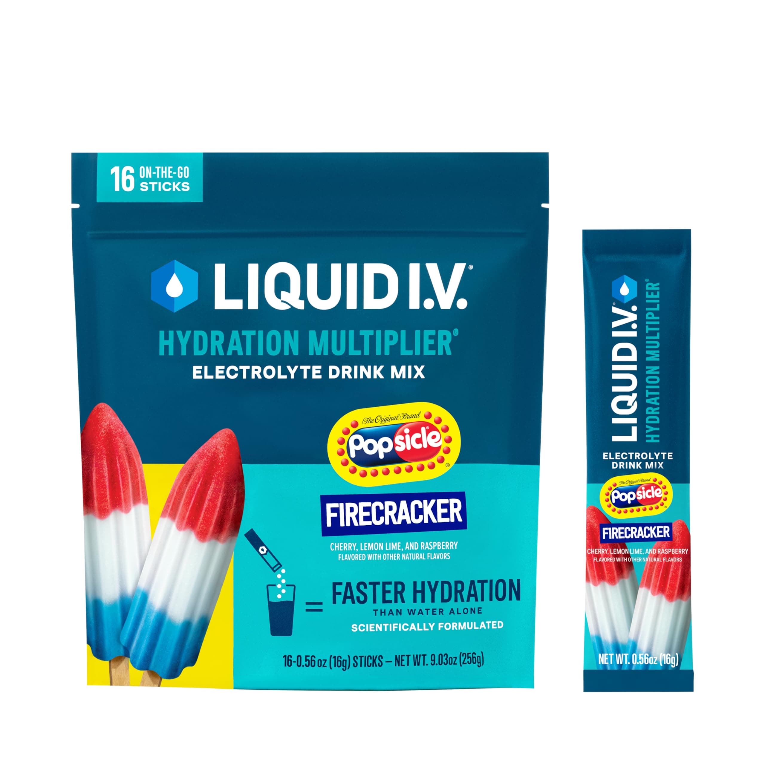 Hydration Multiplier - Popsicle Firecracker | Electrolyte Powder Drink Mix | 1 Pack (16 Servings)
