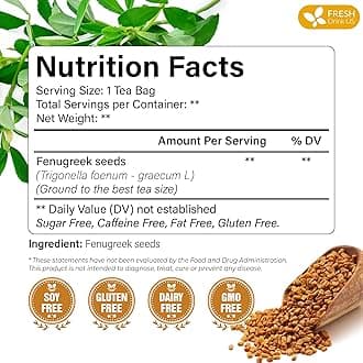 FreshDrinkUS, Premium 120 Fenugreek Tea Bags, 100% Natural & Pure from Fenugreek. Fenugreek Herbal Tea. Made with Natural Material Tea Bags. No Sugar, No Caffeine, No Gluten, Vegan.