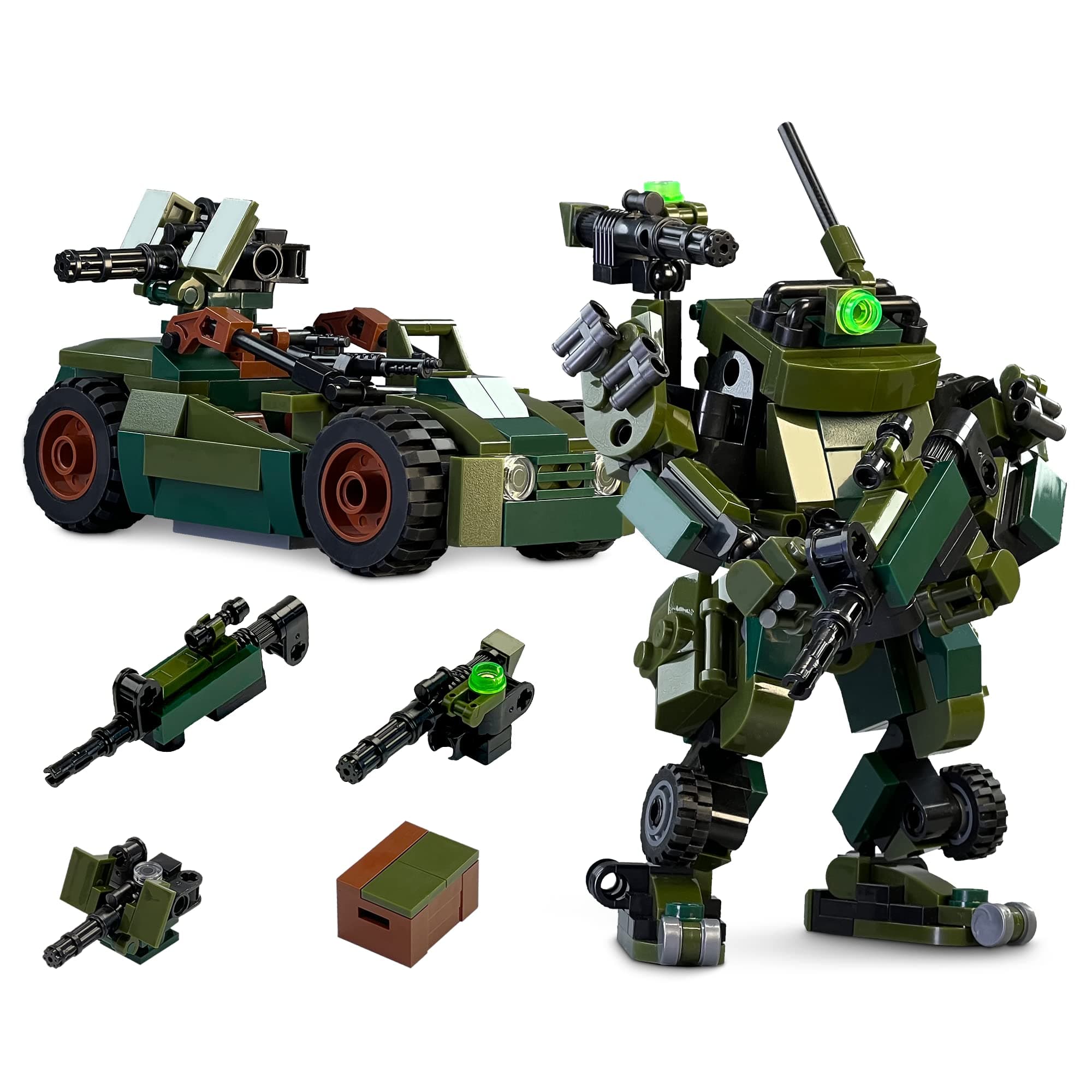 MyBuild Mecha Frame Armed Forces Mech Ajax and UTV Utility Vehicle Building Toy Sets 7002