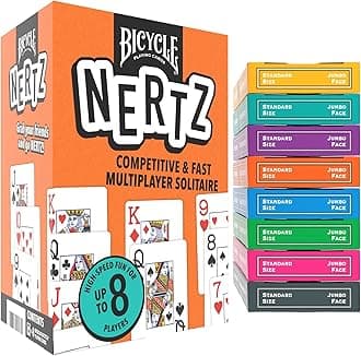 Nertz Playing Card Game, Multiplayer Solitaire (Up to 8 Players)