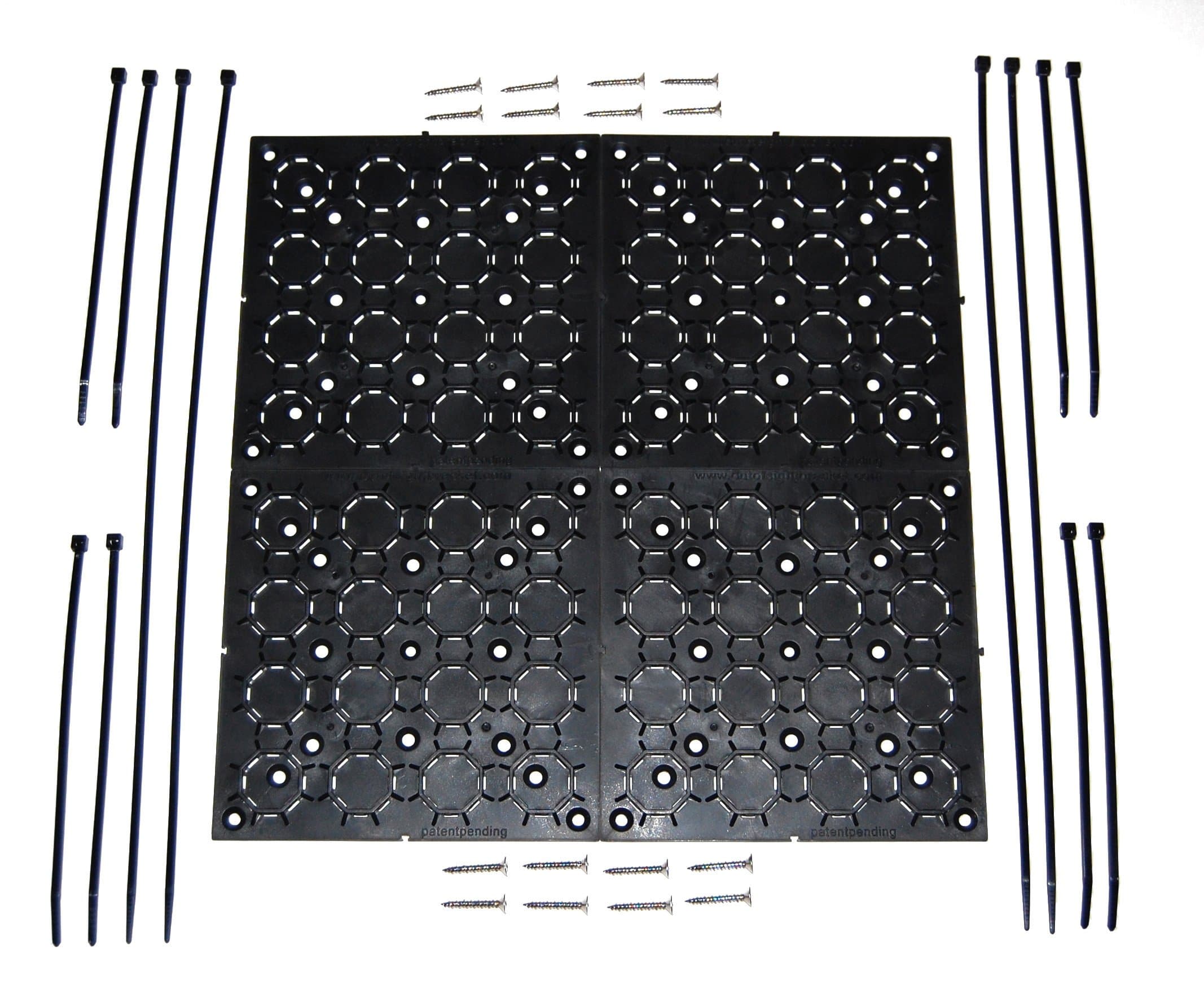 Universal, Adjustable Mounting Kit with Cable Organizer for Flat Panel TV, Under Desk Wire Management, Hiding Cords & More | 4-Pack (4, Black)