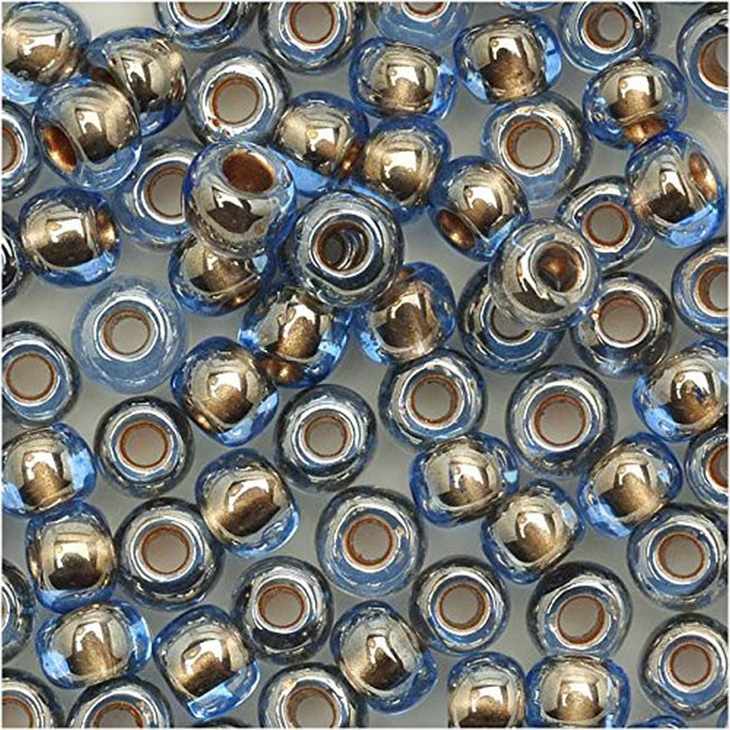 Seed Beads, Gold Lined Lt Montana Blue