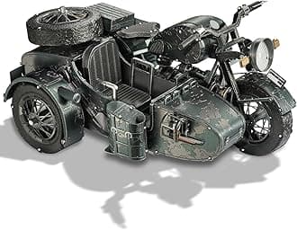 3D Puzzles for Adults, Motorcycle with Sidecar Metal Model Building Kits for Family Time, Side Car DIY Assembling Arts and Crafts Best Birthday Gifts