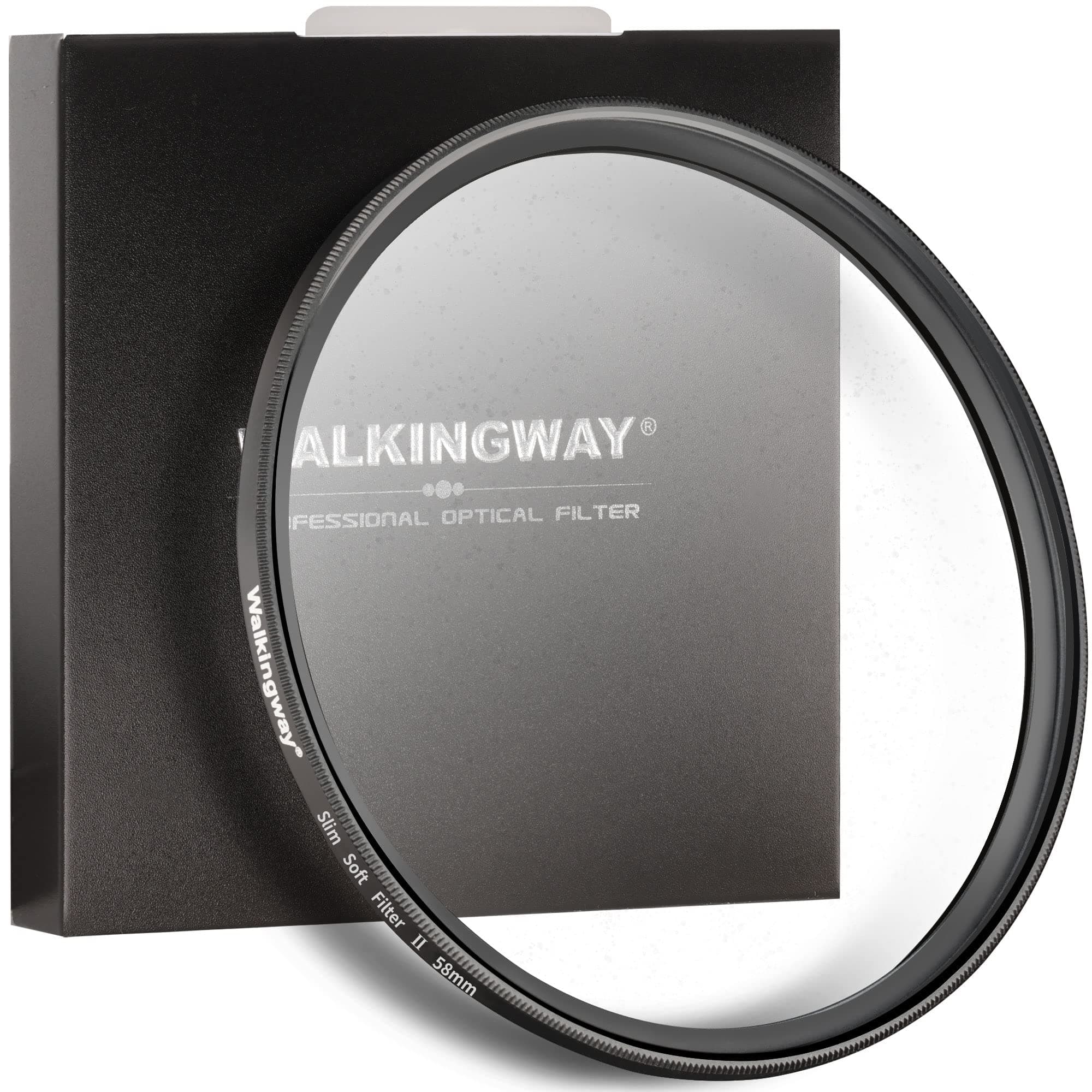 Walking Way 58MM White Pro Mist Diffusion Lens Filter, Dreamy Fog & Soft Glow Effect Filter for Video/Vlog/Portrait, HD Glass, Scratch-Resistant, Ultra-Slim Frame, No Vignetting (Medium-Soft 2)