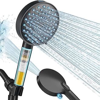 Cobbe Filtered Shower Head with Handheld, High Pressure 7-mode Showerhead with Filters for Hard Water - Remove Chlorine - Reduces Dry Itchy Skin, Patented Paddle Shift Design, Black