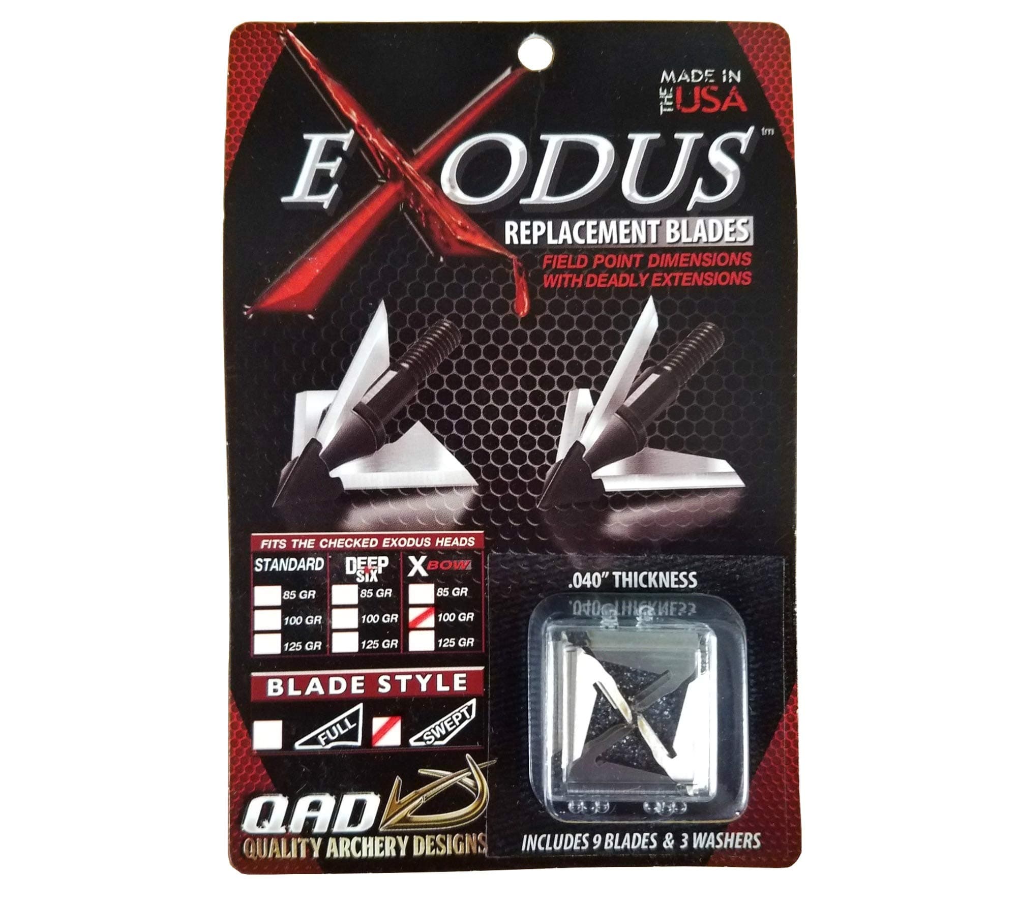 QAD INC Exodus Replacement Crossbow Swept Blade 100gr