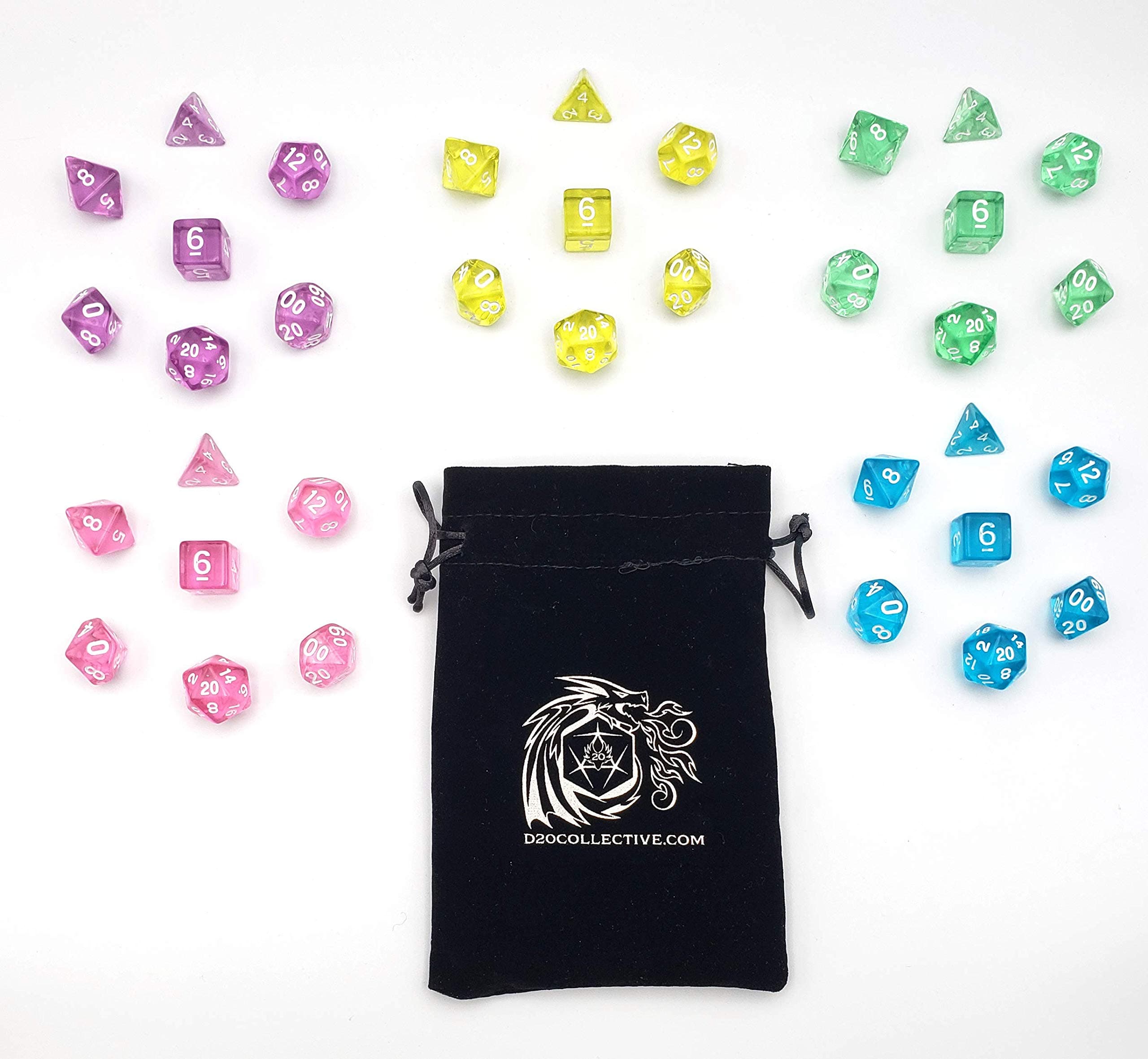 Boons 7 Piece Polyhedral DND Dice Set by D20 Collective Dice for Table Top Dungeons and Dragons RPGs and Gaming