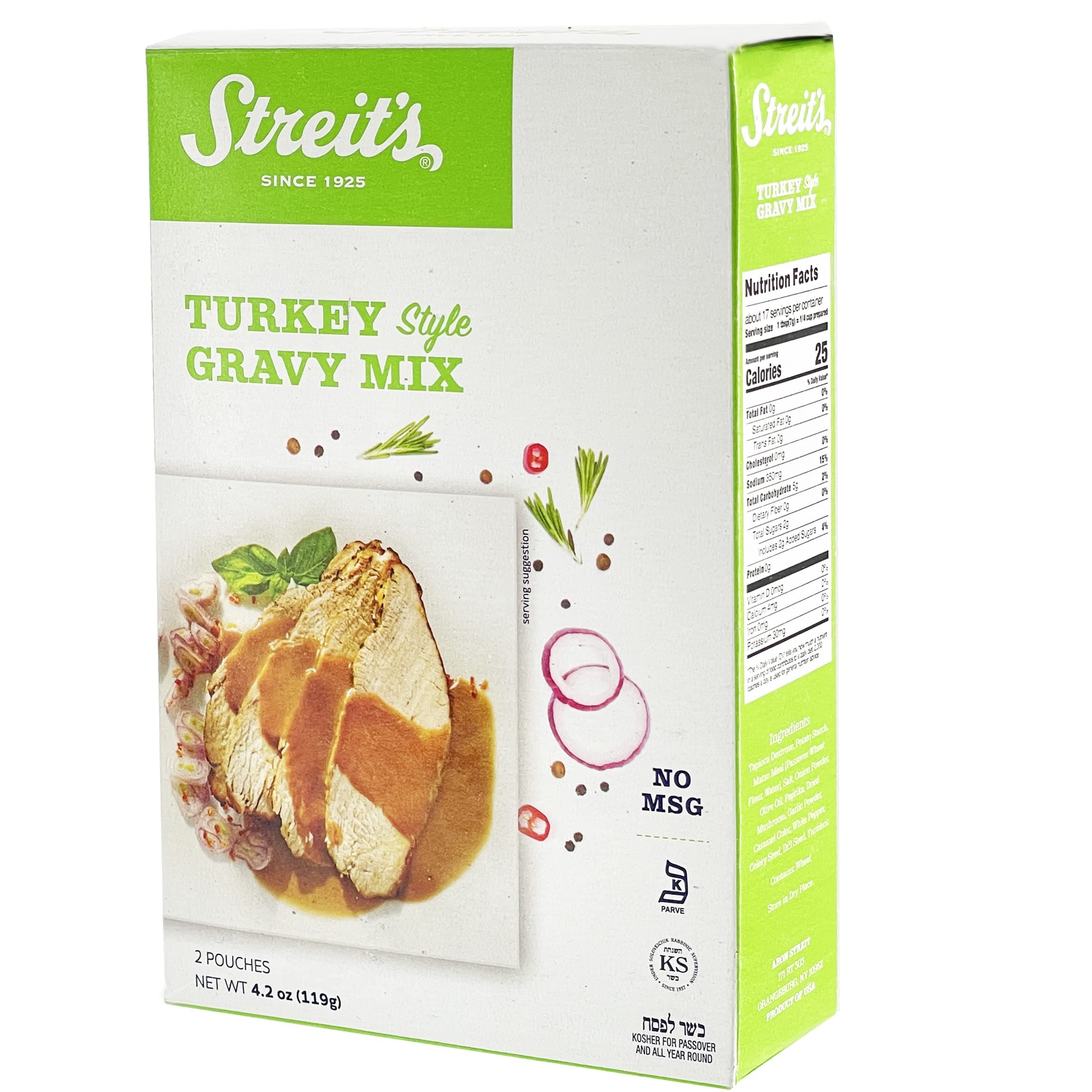 Streit'sGravy Mix, Pantry Staple, No-MSG, Kosher for Passover, 4.2 Oz (Turkey Gravy, Single)