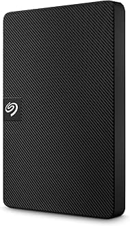 Seagate Expansion STKM1000400 2.5" 1 TB External Hard Disk Drive, Portable, Silent, Compatible with PC, Windows, Mac, PS4, PS5, 4K