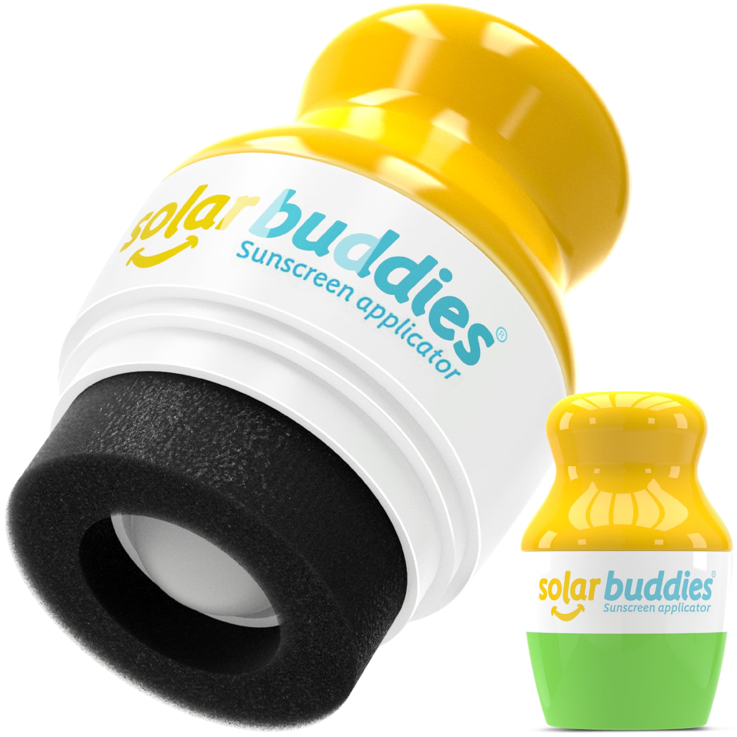Solar Buddies Sunscreen Applicator - Single Green - Refillable Roll on Sponge Sunscreen, Suncream & Lotion Applicator For Kids, Adults & Families - Holds 3.4fl oz, Perfect Size for Travel