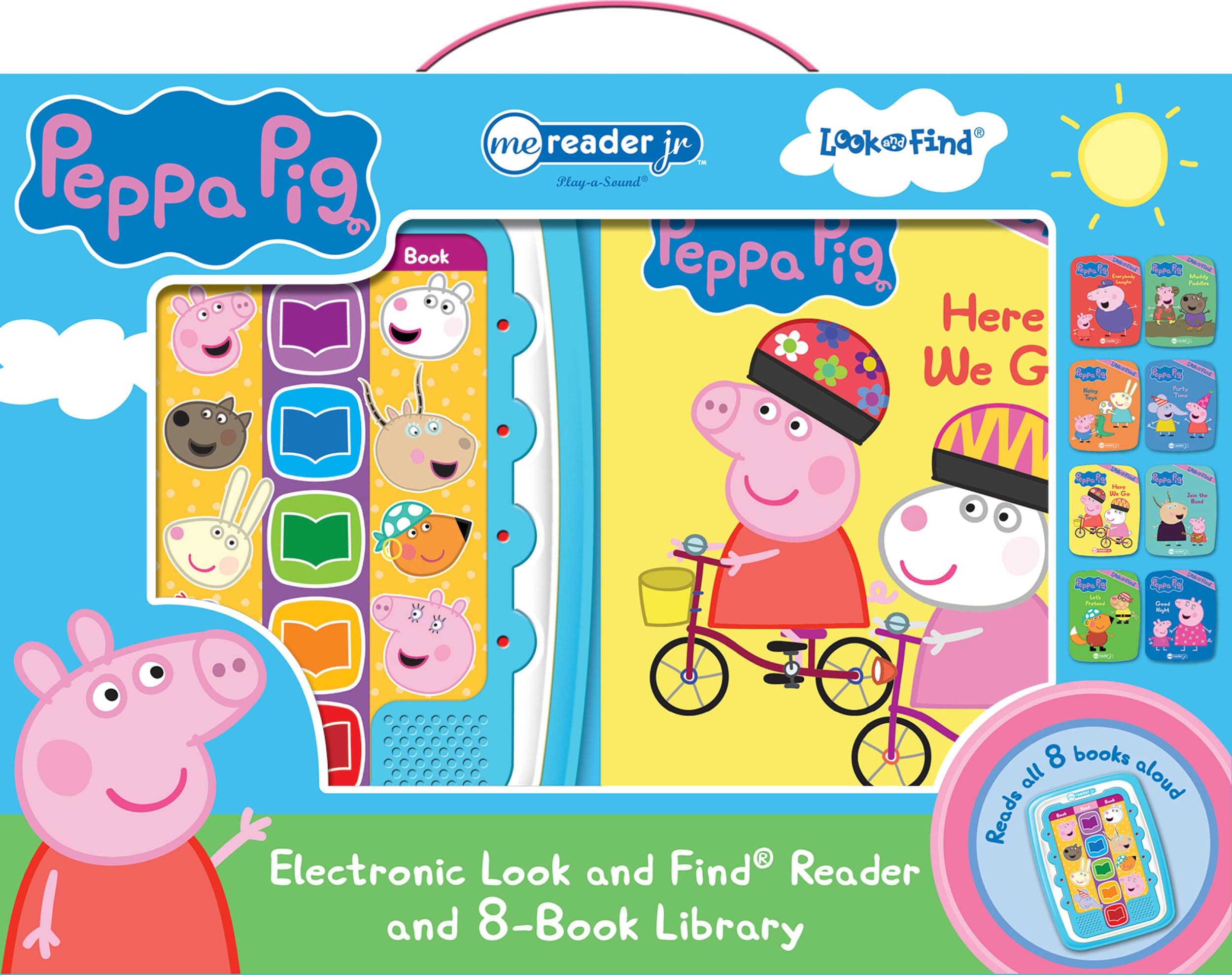 – Peppa Pig - Electronic Me Reader Jr and 8 Look and Find Sound Book Library - PI Kids