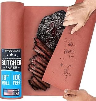 Bryco Goods Pink Butcher Paper Roll - 18 Inch x 100 Feet - Made in USA - Unbleached, Unwaxed & Uncoated - Food-Grade Peach Butcher Paper for Smoker, BBQ, Grilling, Smoking Meat