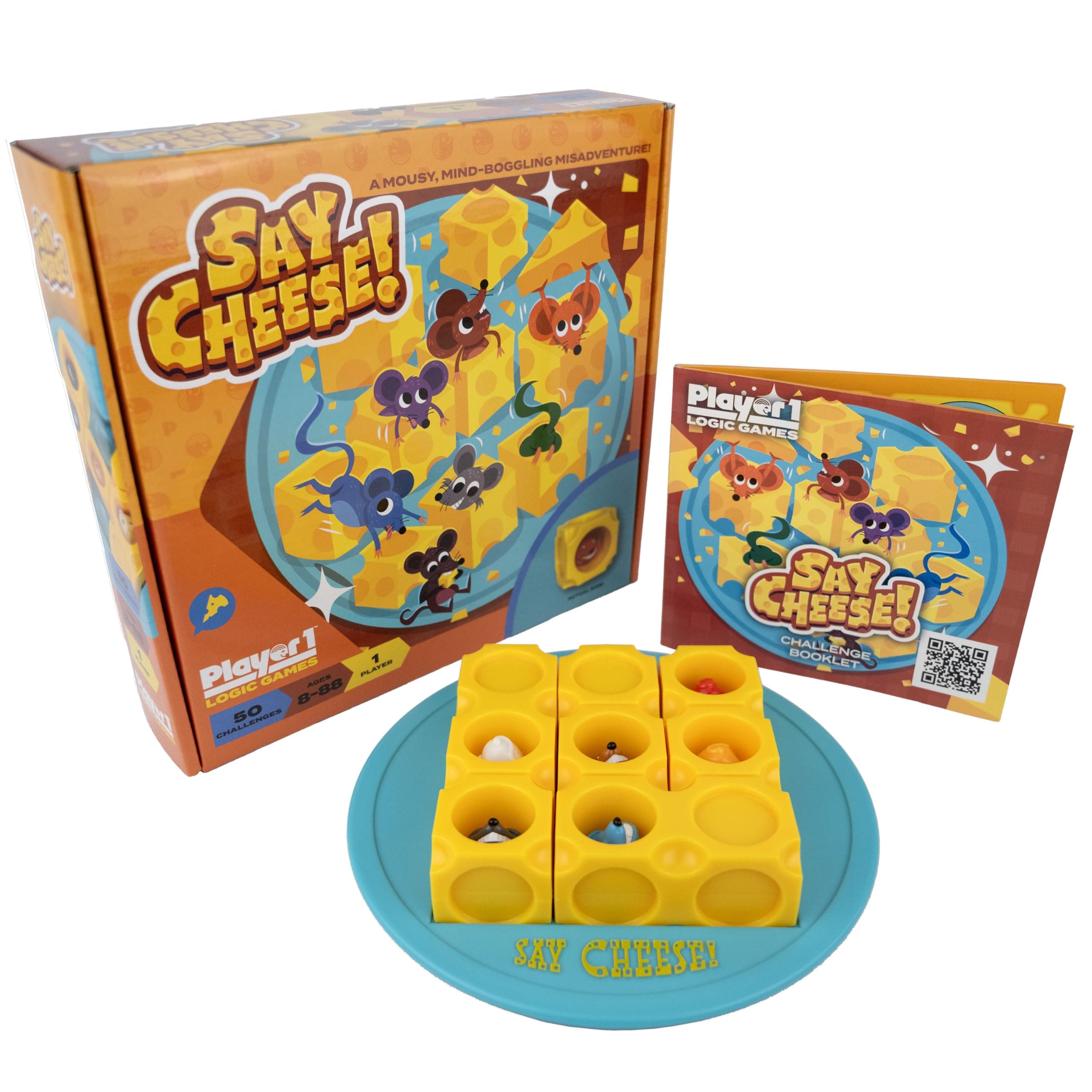 Project Genius SAY Cheese! Logic Puzzle Game – 50 Single-Player Challenges for Kids & Adults, Difficulty Easy to Expert, Travel-Friendly, Brain-Building Fun Ages 8+