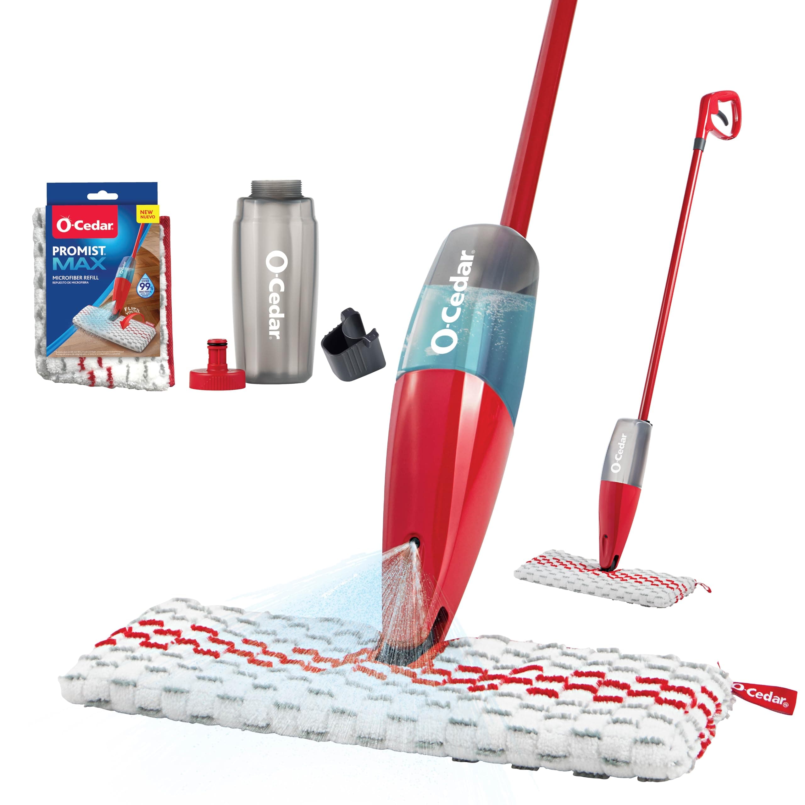 ProMist MAX Microfiber Spray Mop Removes 99% of Bacteria with just Water, Features 1 Extra Refill