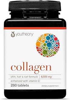 Youtheory Advanced Collagen - 6,000 mg - with Vitamin C - for Hair, Skin & Nails* - Collagen Supplements for Women and Men (290 Tablets)