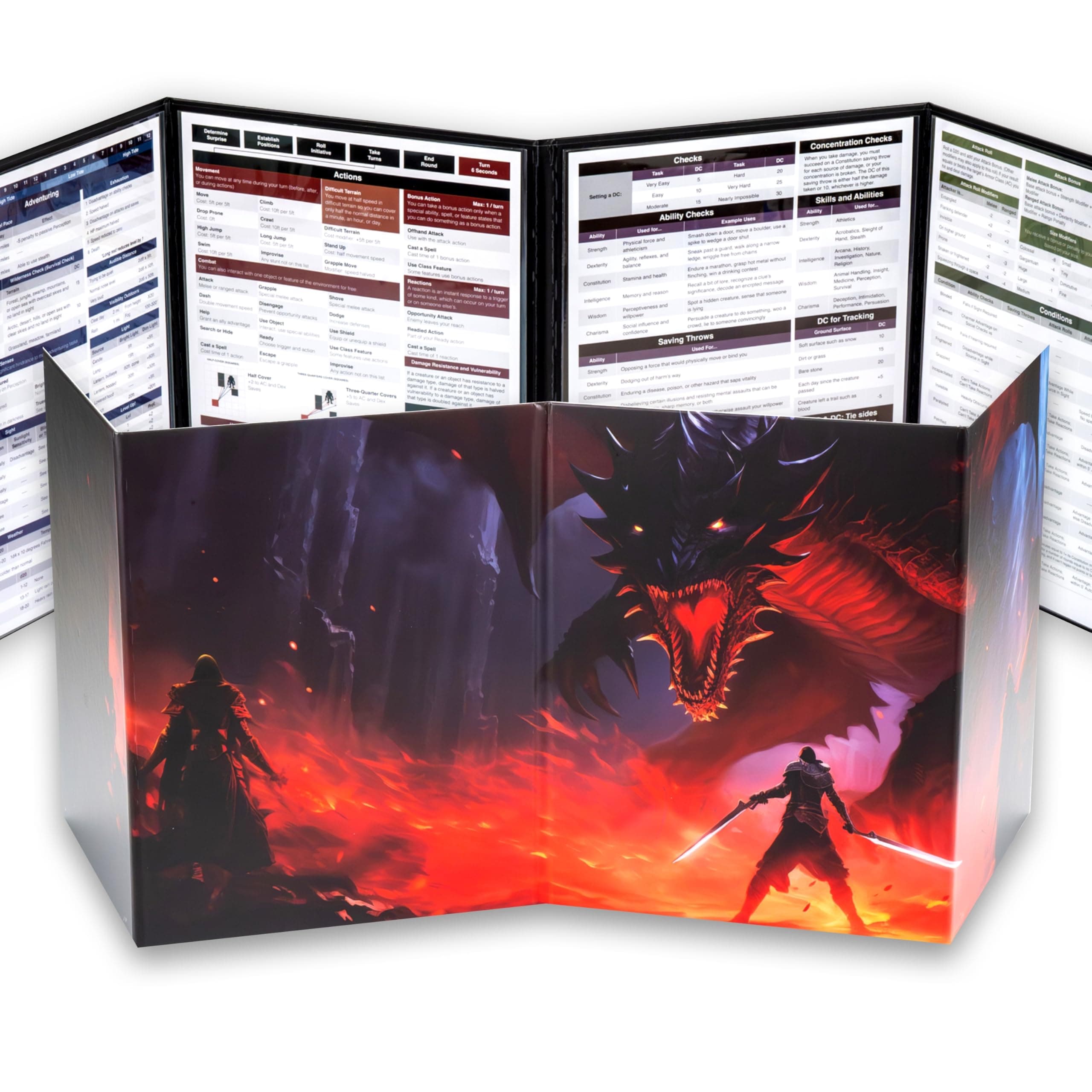 4-Panel DM Screen | Customizable DND Dungeon Master Guide with Inserts for Dungeon Masters | D&D Starter Set | DND Starter kit d&d Accessories | DND Gifts | DND dm Supplies