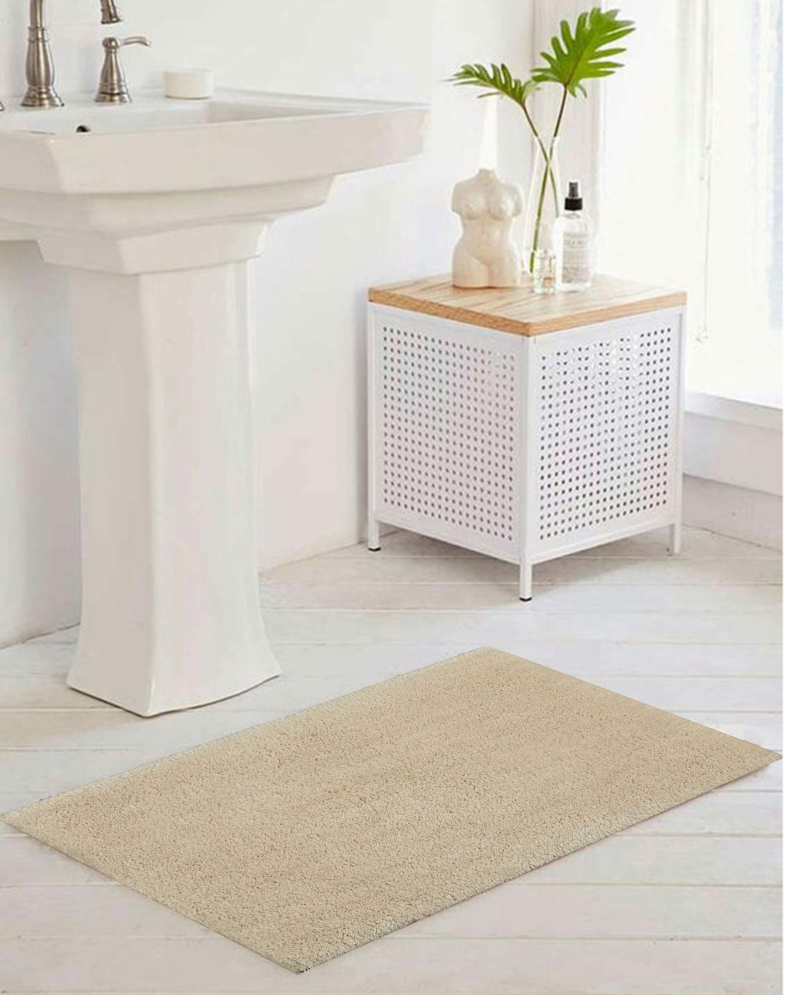 Riviera Milan Micro Polyester Bath Mat, 2000 GSM, Cream, 40 x 60 cm