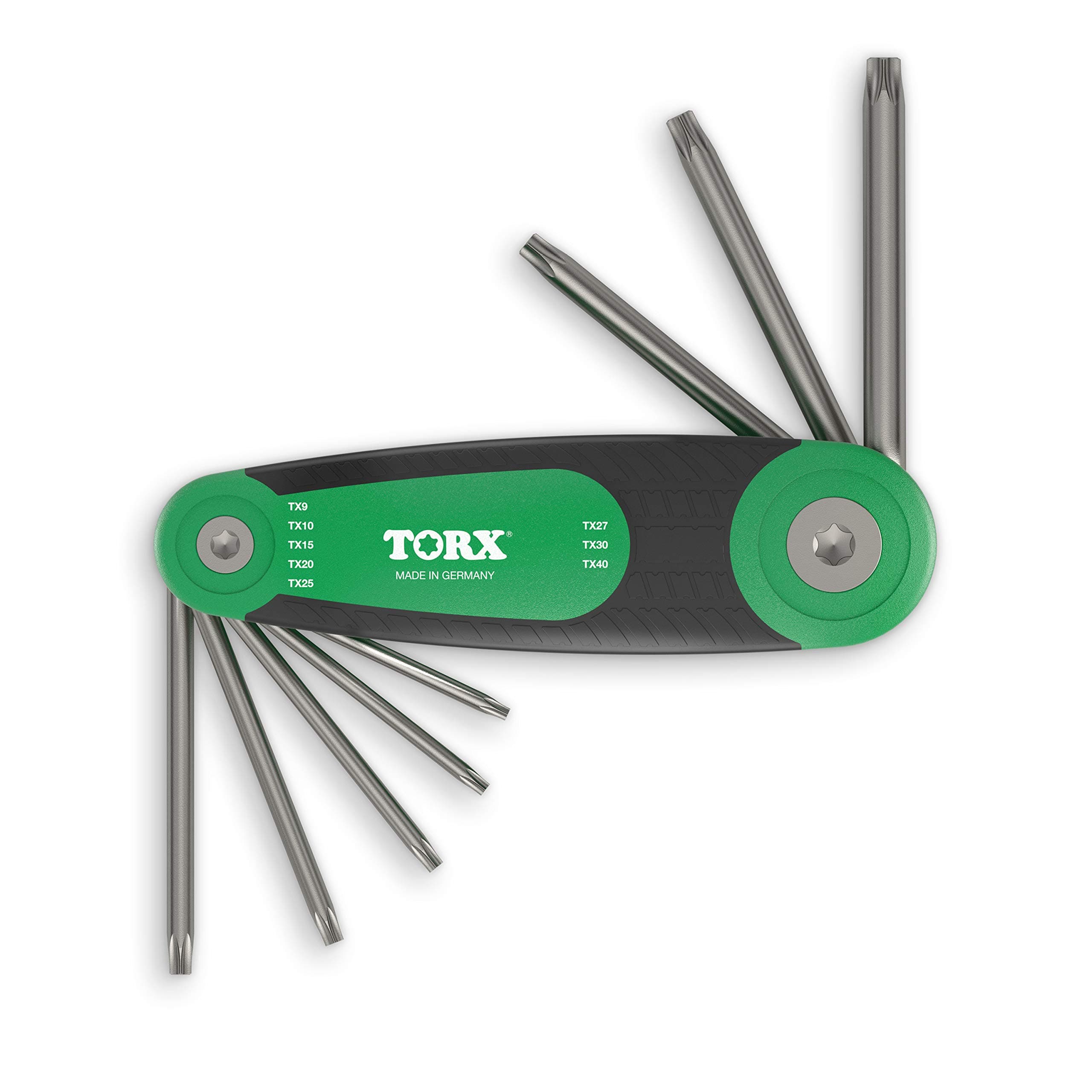 TORX® 71294 Folding Set 8pcs, TX9–TX40, with Duplex Grip — Made in Germany