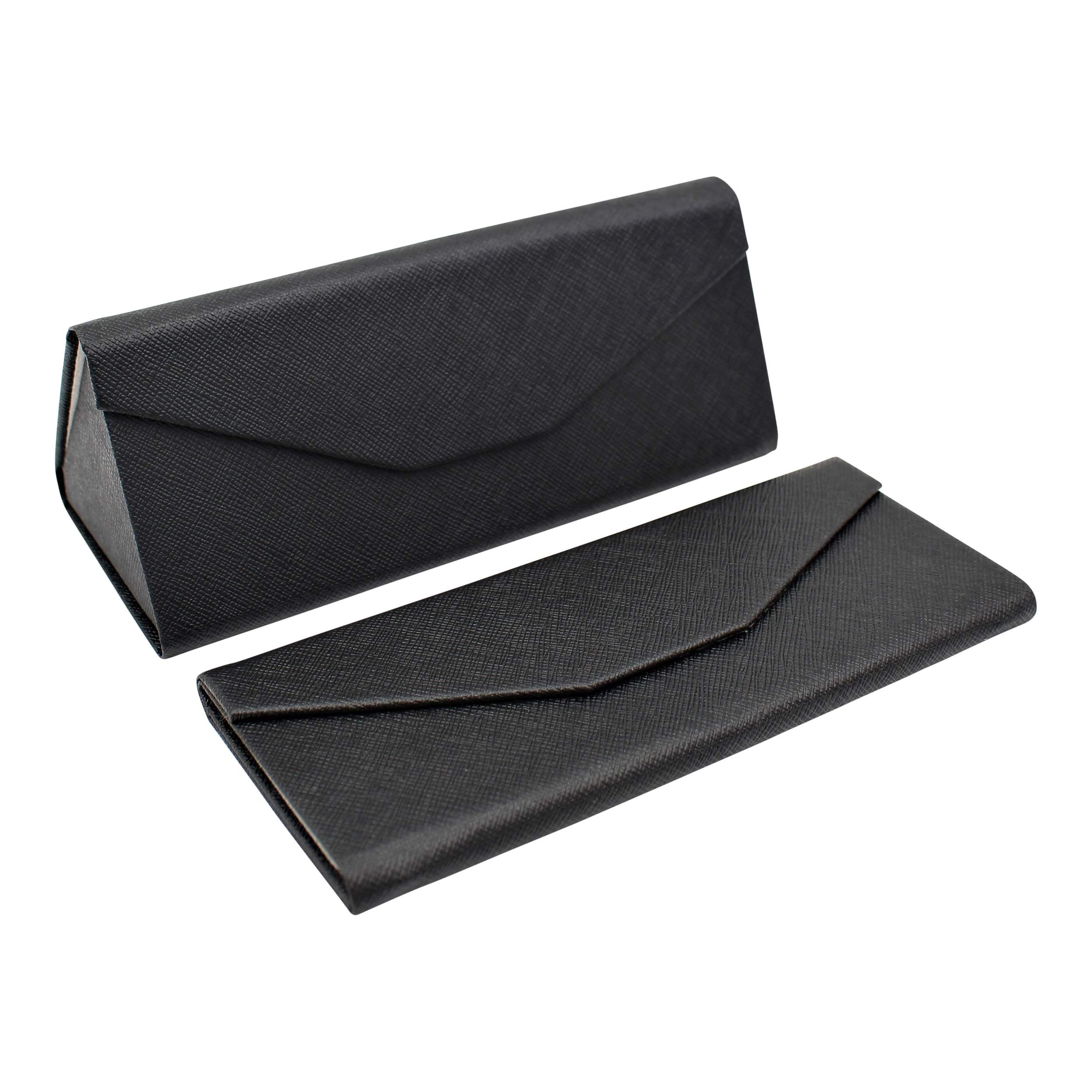 REAL SIC Solid Color Eco Leather Magnetic Folding Hard Case for Sunglasses, Eyeglasses, Reading Glasses