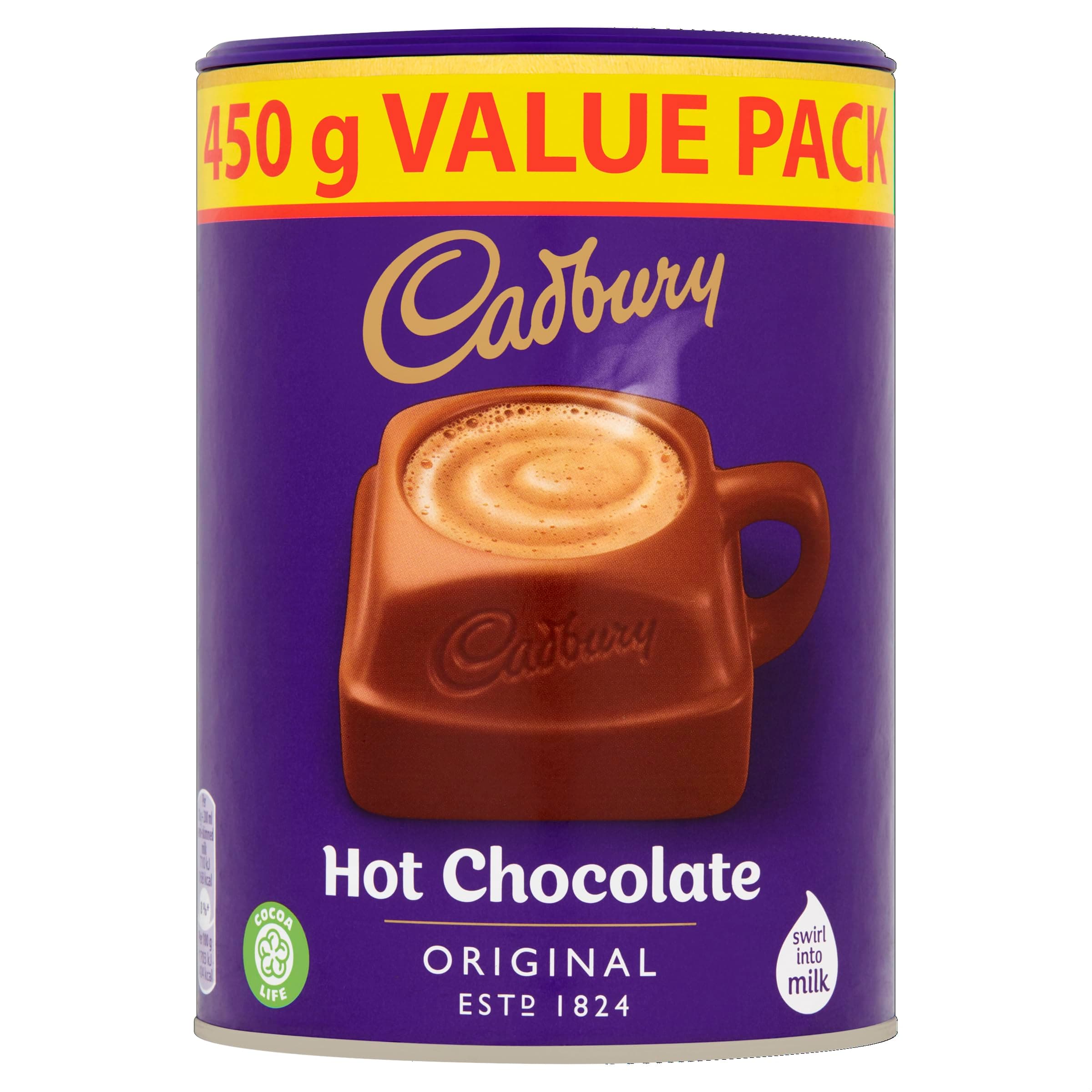 Cadbury The Original Hot Chocolate, Irresistibly Smooth, Value Pack, Approximately 31 Servings, 450 g (Pack of 1)