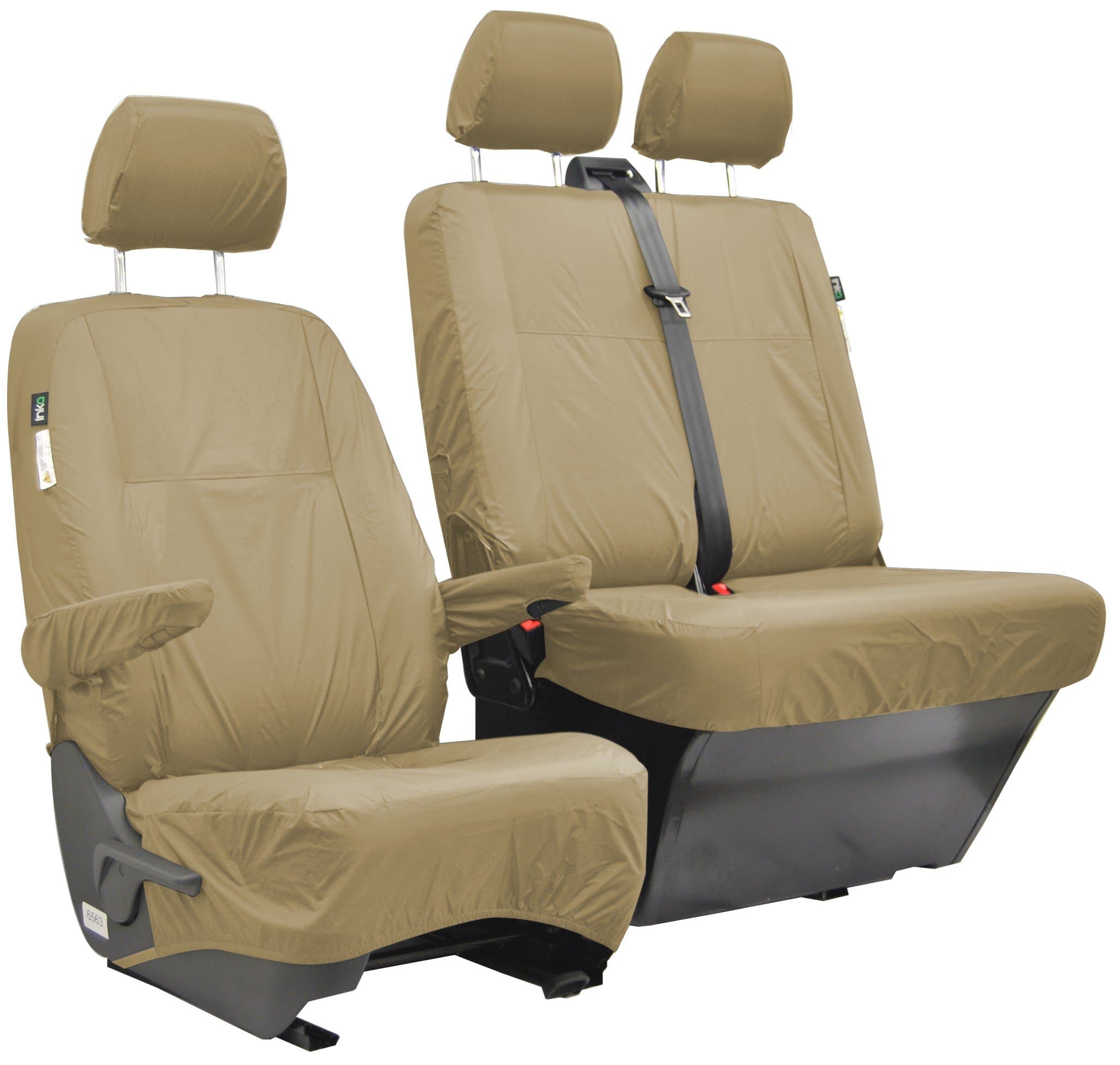 Inka Corp. LDV Maxus Fully Tailored Waterproof Front Single Set Seat Covers 2004-2009 Heavy Duty Right Hand Drive Beige- INK-WSC-6501
